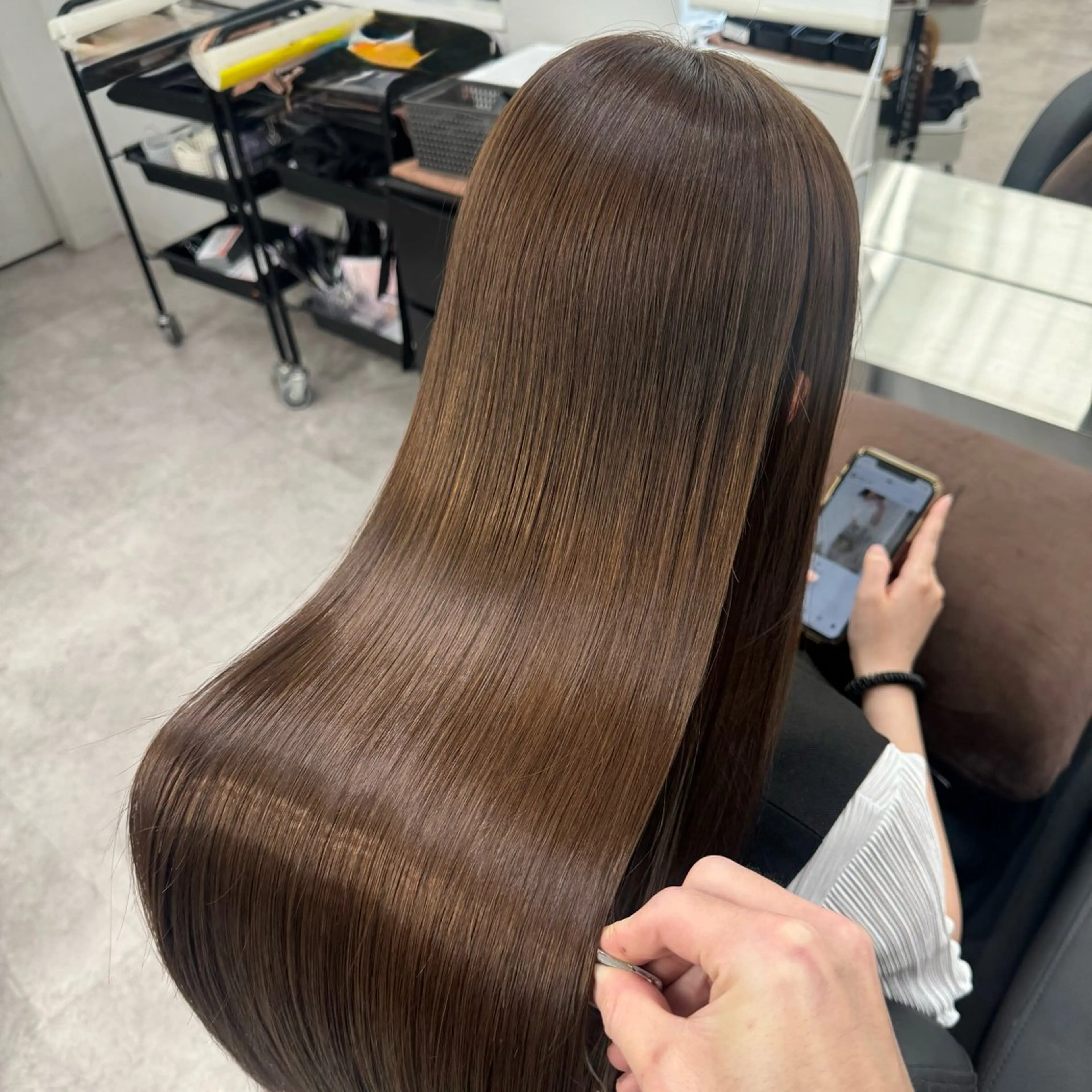 ロング カラー ヘアカラー トリートメント 全席個室美容室 Zina 錦糸町 髪質改善＆トリートメント【ジーナ】所属・🎀髪質改善×韓国レ イヤー×透明感/米田のヘアスタイル