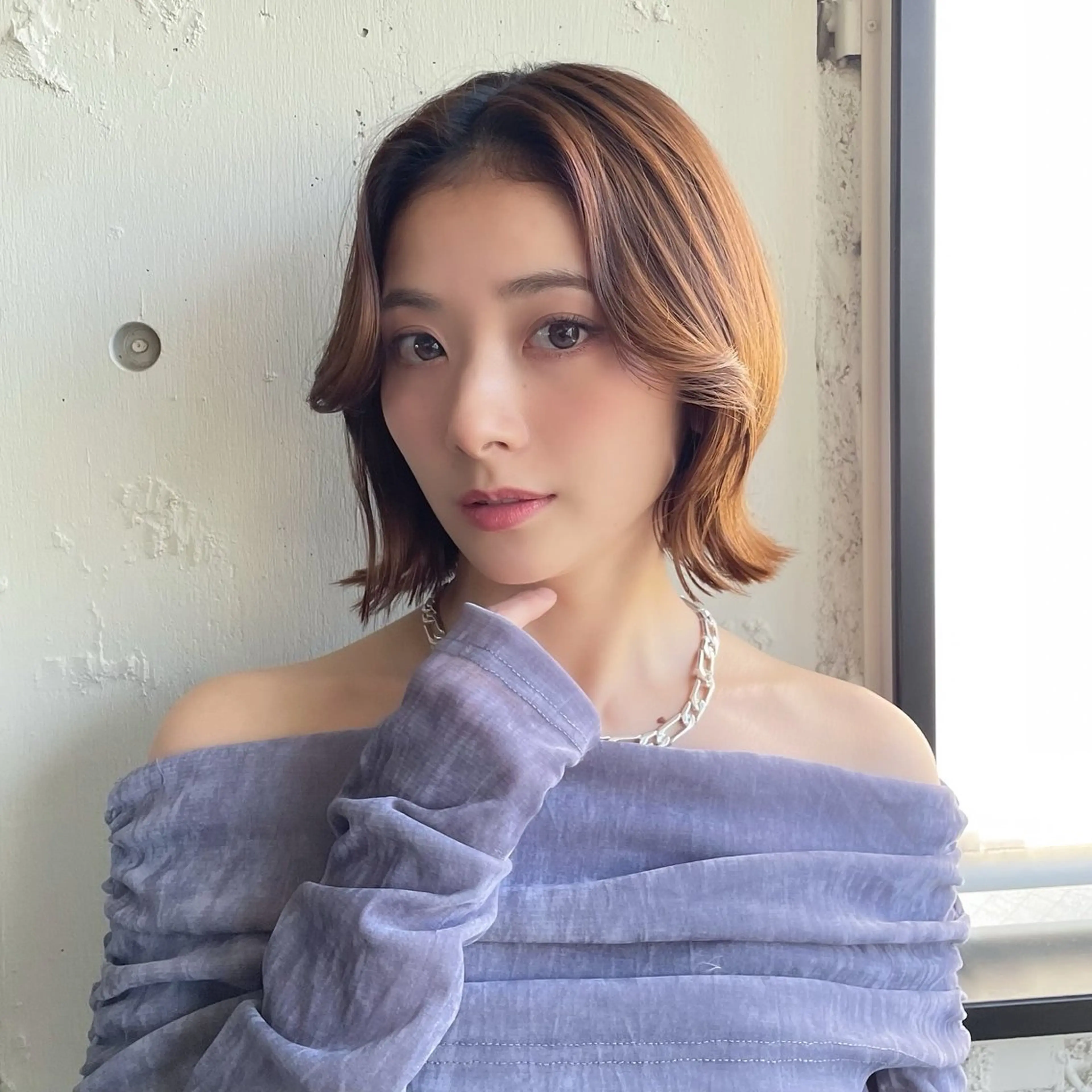 ミディアム くせ毛 顔周りカット 韓国風ヘア レイヤーカット 💫タンバルモリ・ 韓国ボブ💫小川愛誠のヘアスタイル