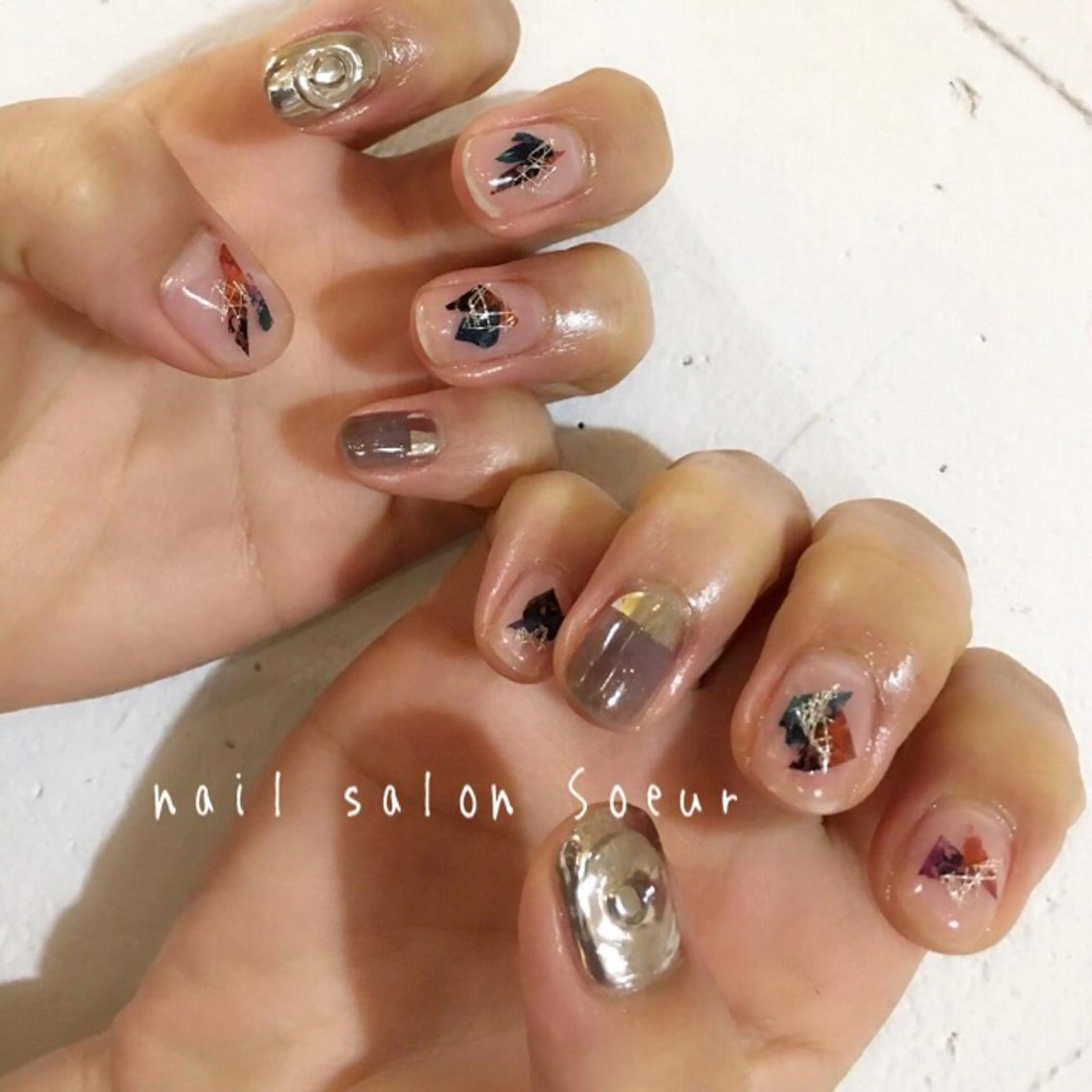 ネイル アートネイル ジェルネイル マットネイル ミラーネイル ハンドネイル nail salon Soeurのネイルデザイン