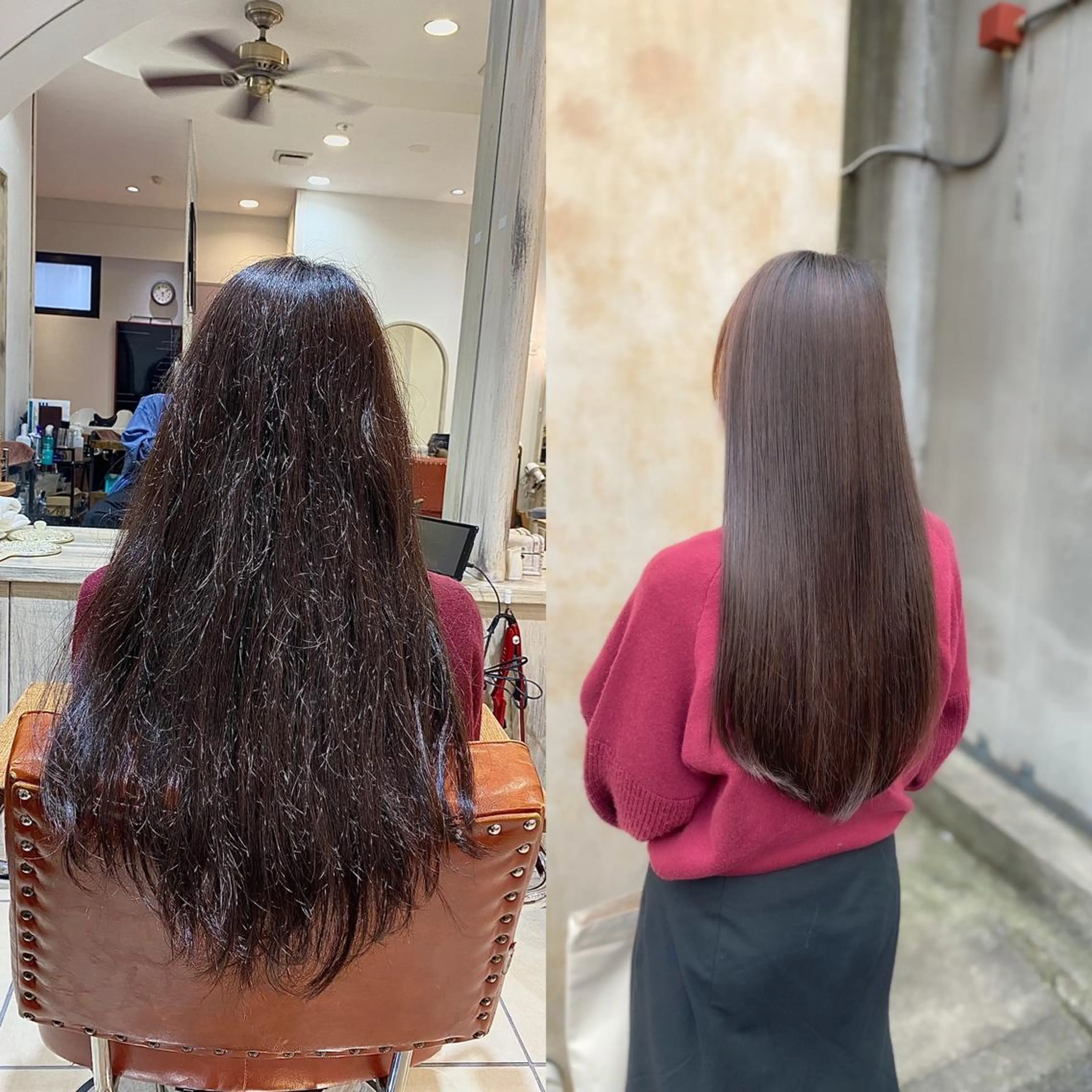 ロング パーマ 髪質改善 ヨシンモリ レイヤーカット 縮毛矯正 ウルフ/レイヤー /パーマ　ナユタのヘアスタイル