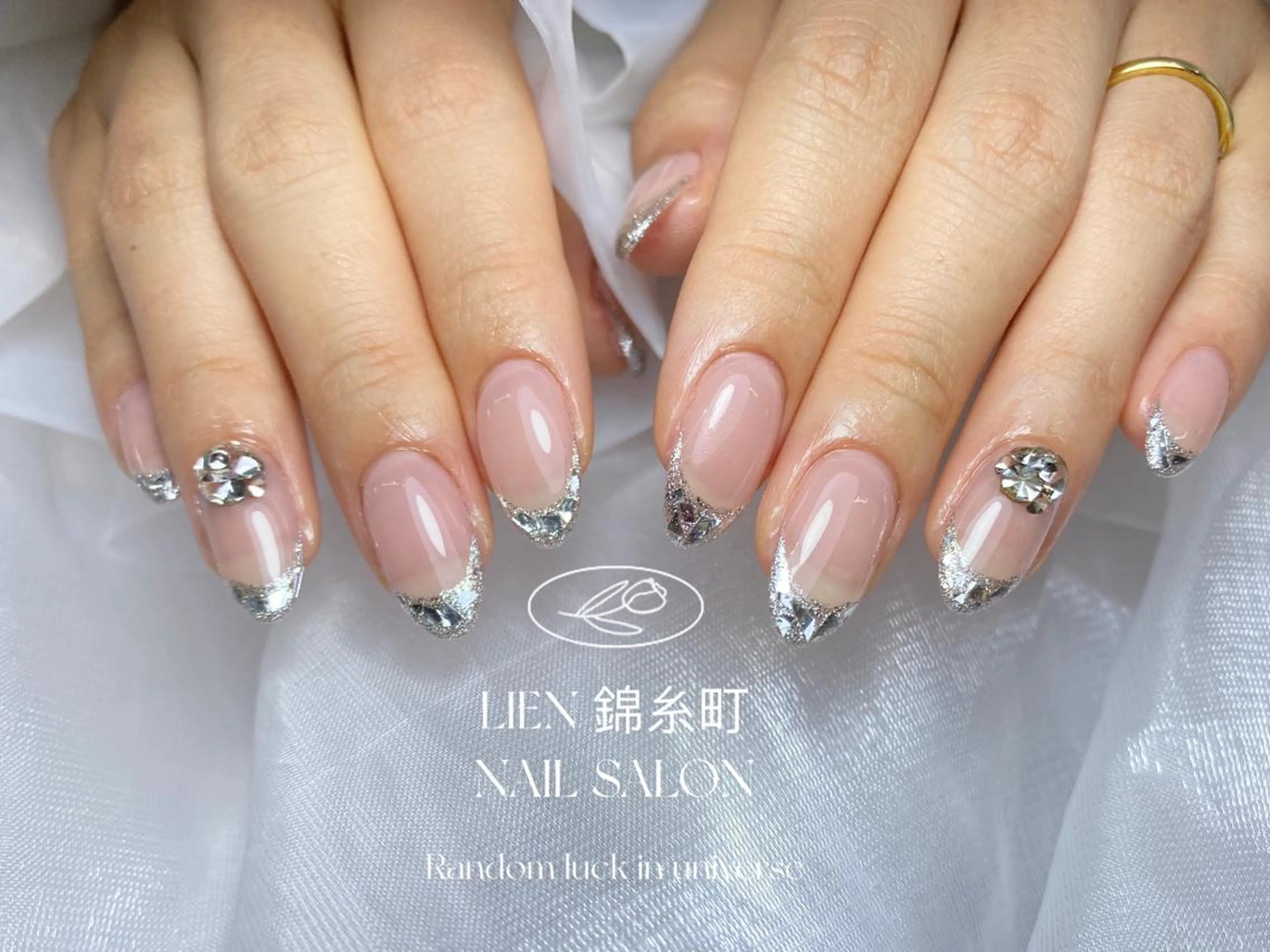 ネイル フレンチネイル ガラスフレンチ ハンドネイル Lien  _リエン リエンのネイルデザイン