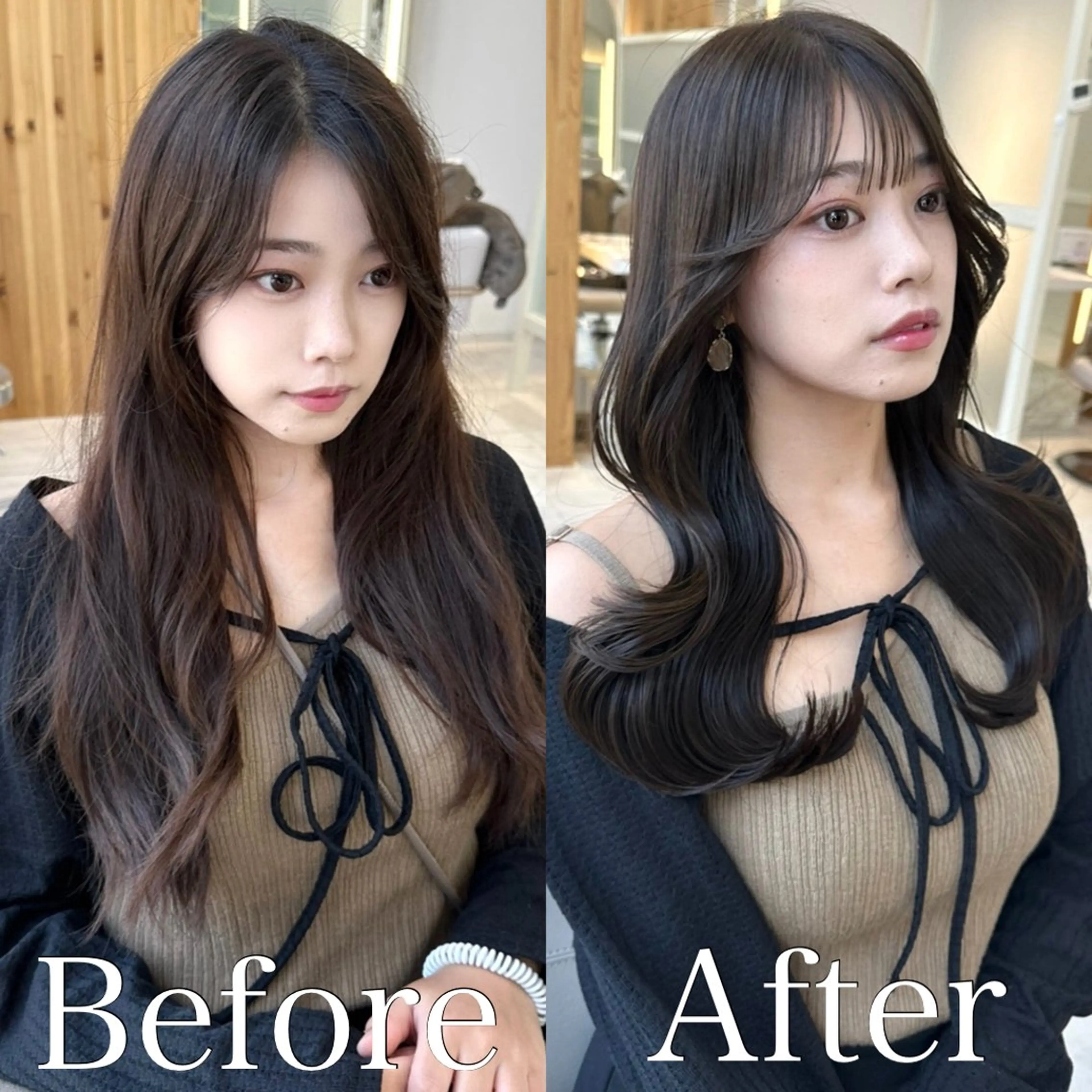 ロング カラー カット ヘアカラー トリートメント 🇰🇷韓国風くびれ ヘア🇰🇷中村優大のヘアスタイル