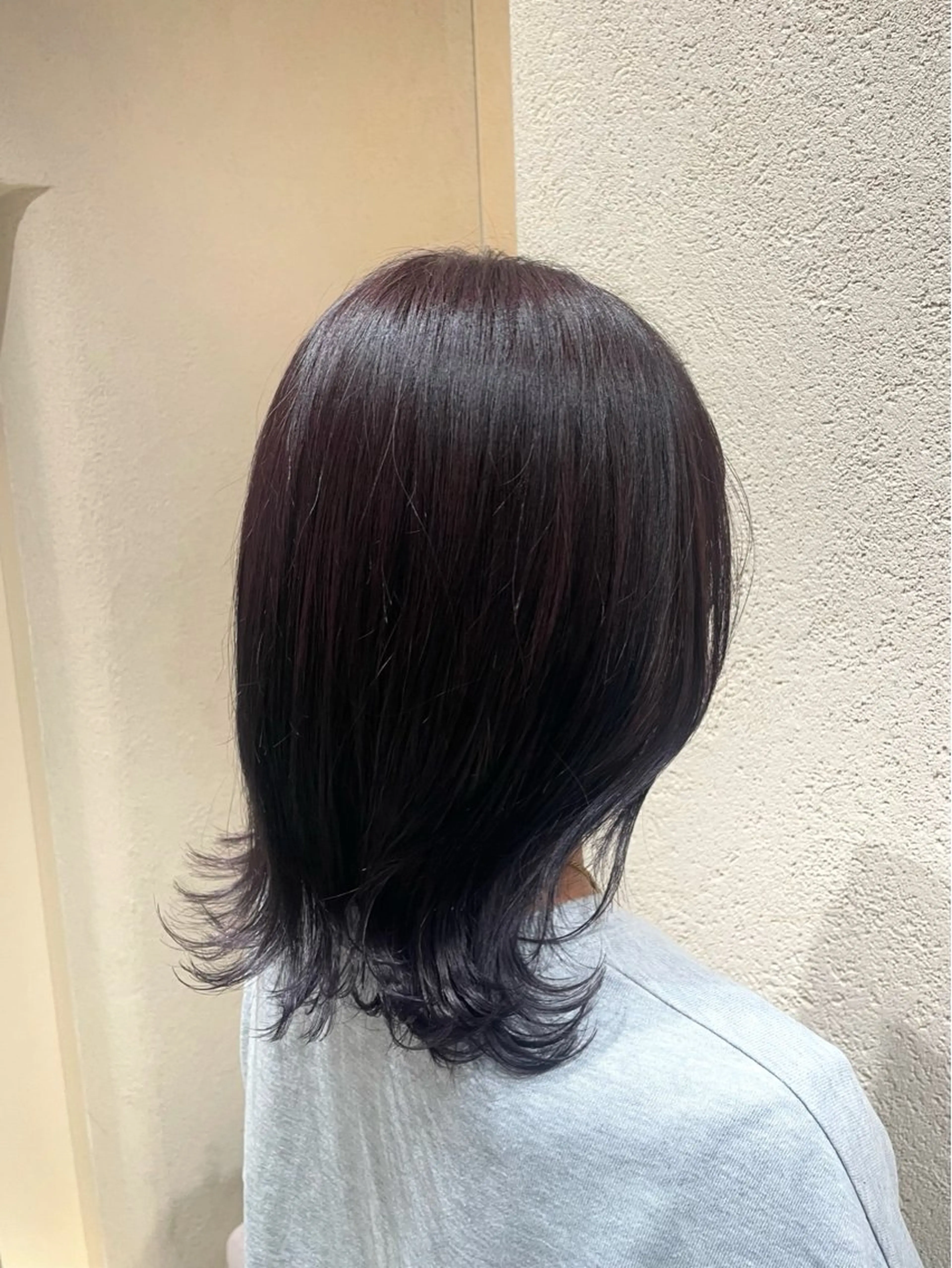 ミディアム パープルカラー ヘアカラー トリートメント 暖色系カラー/オリー ブカラー💚宮城のヘアスタイル