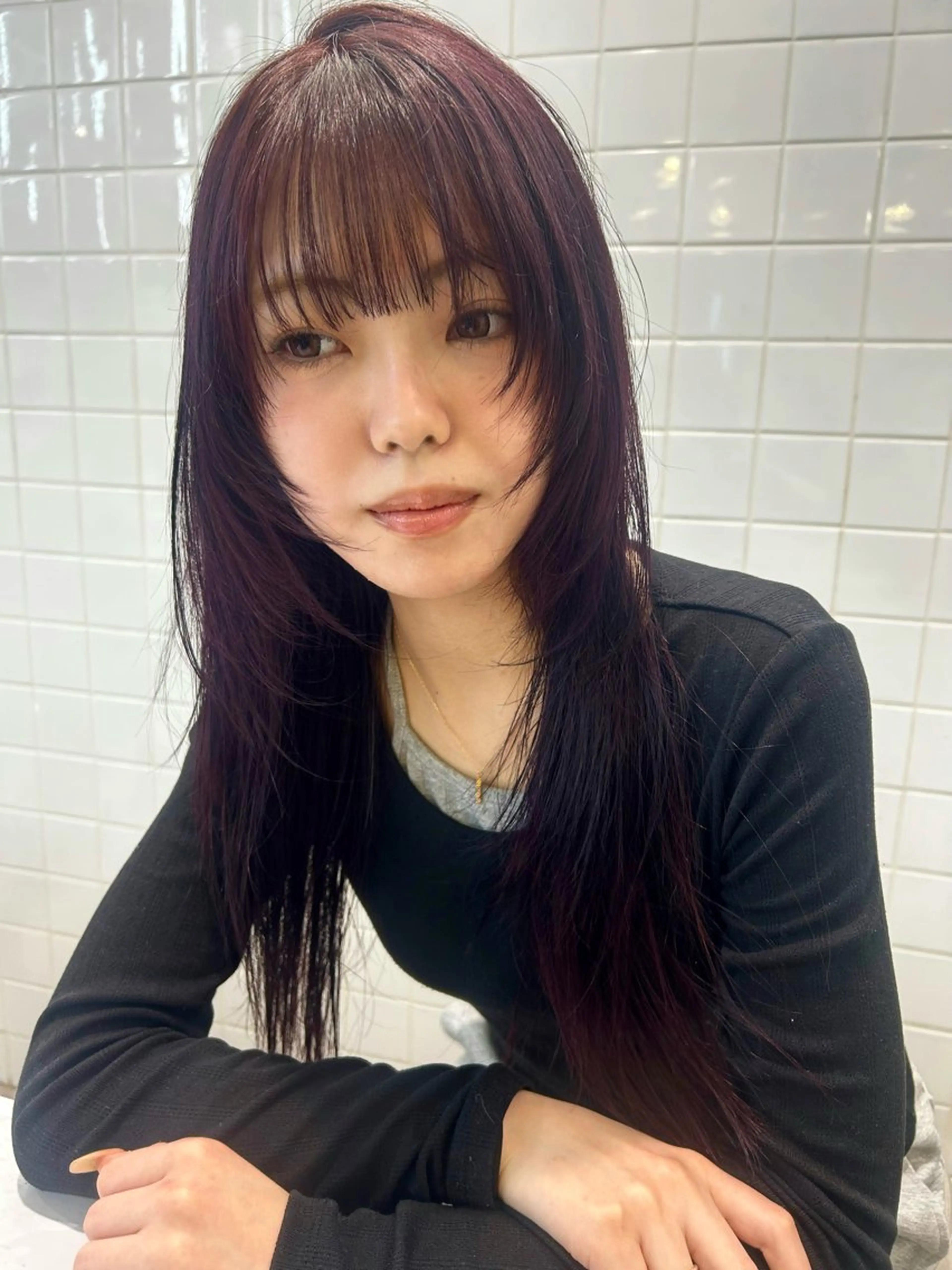 セミロング カラー ヘアカラー 🌟暖色系ハイトーン 🌟AIのヘアスタイル