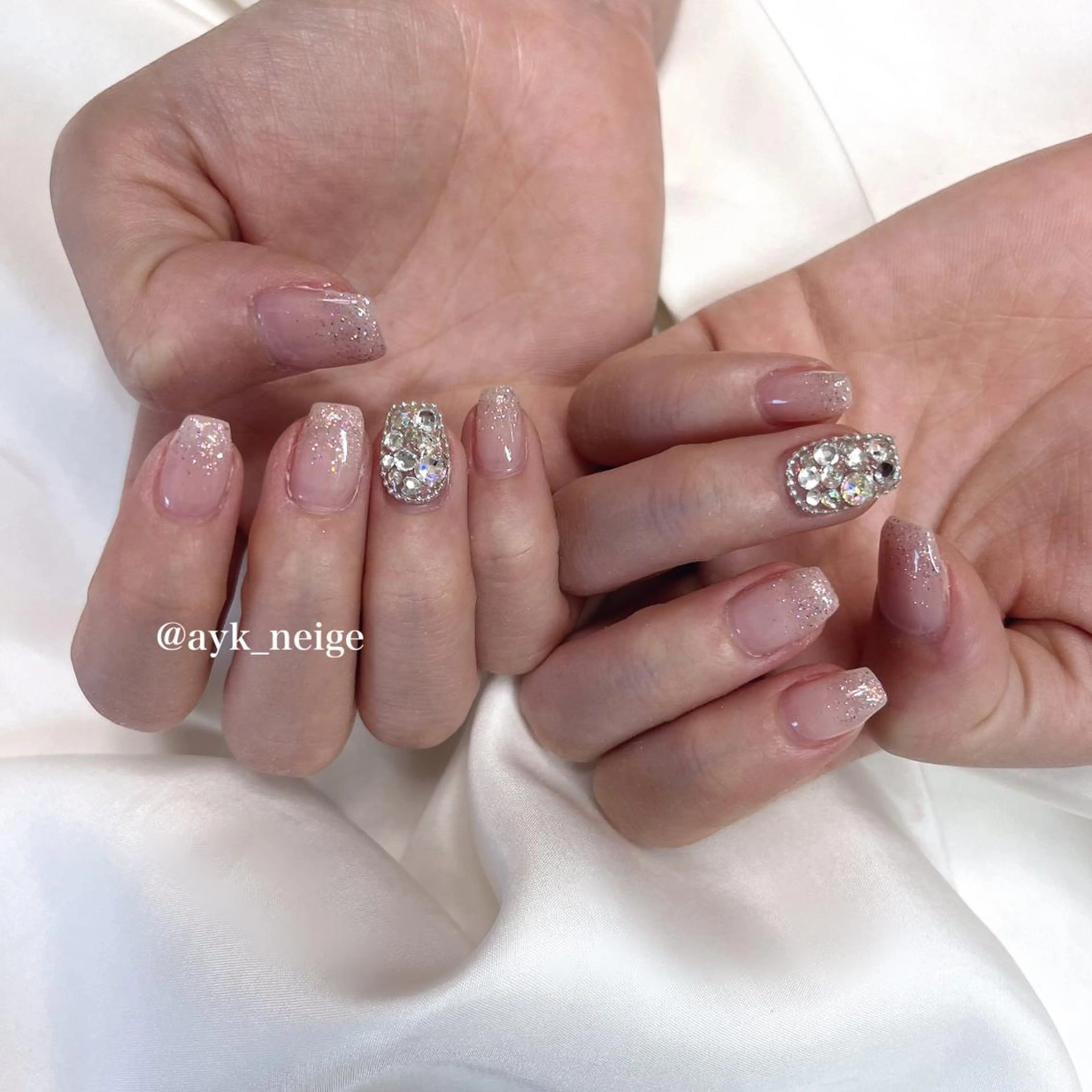 ネイル フットネイル フレンチネイル ガラスフレンチ グラデーション 韓国ネイル n'eige nail所属・大谷 綾香のネイルデザイン