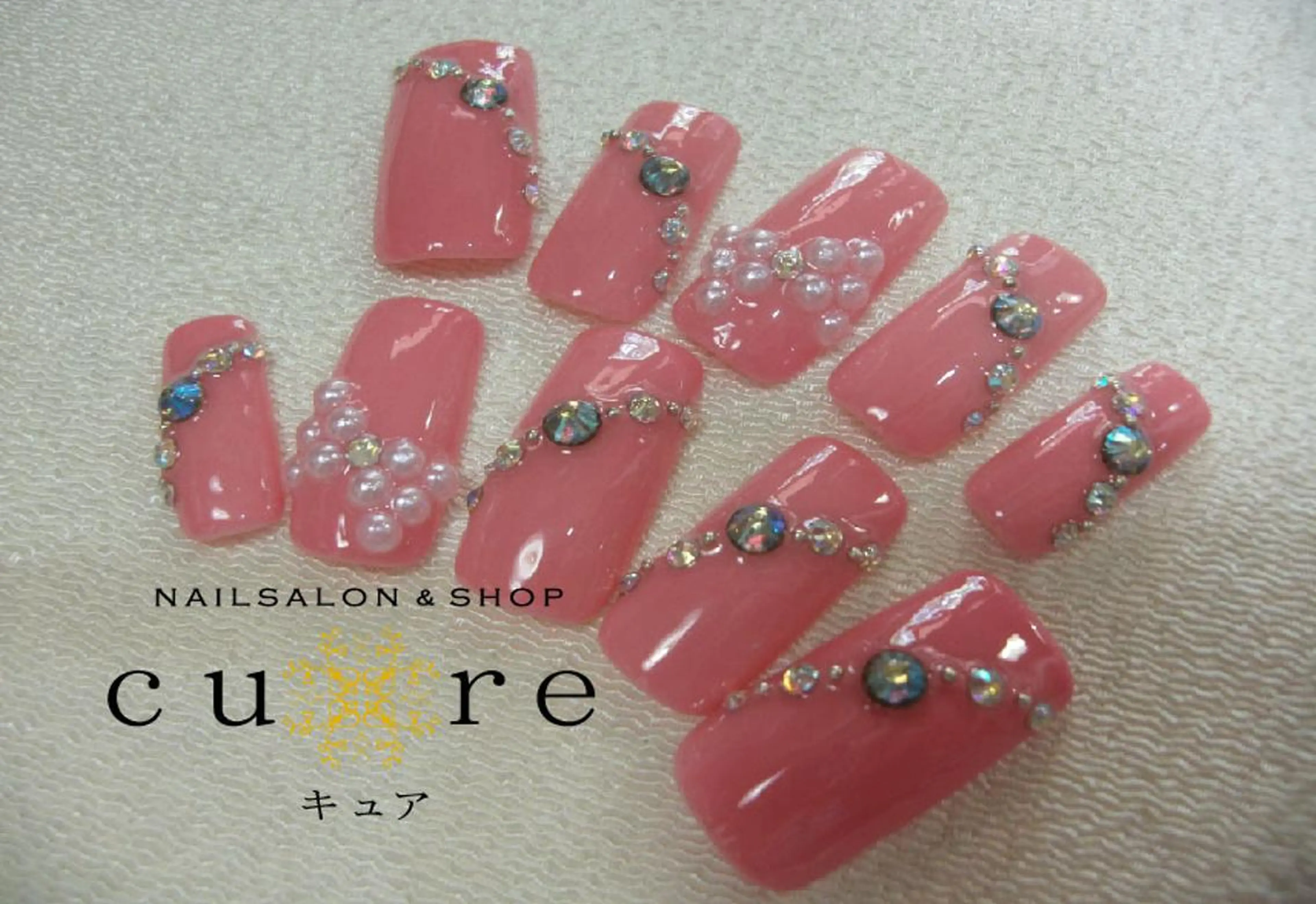 ロング ネイル ジェルネイル ネイルチップ ネイルサロン Cureのネイルデザイン