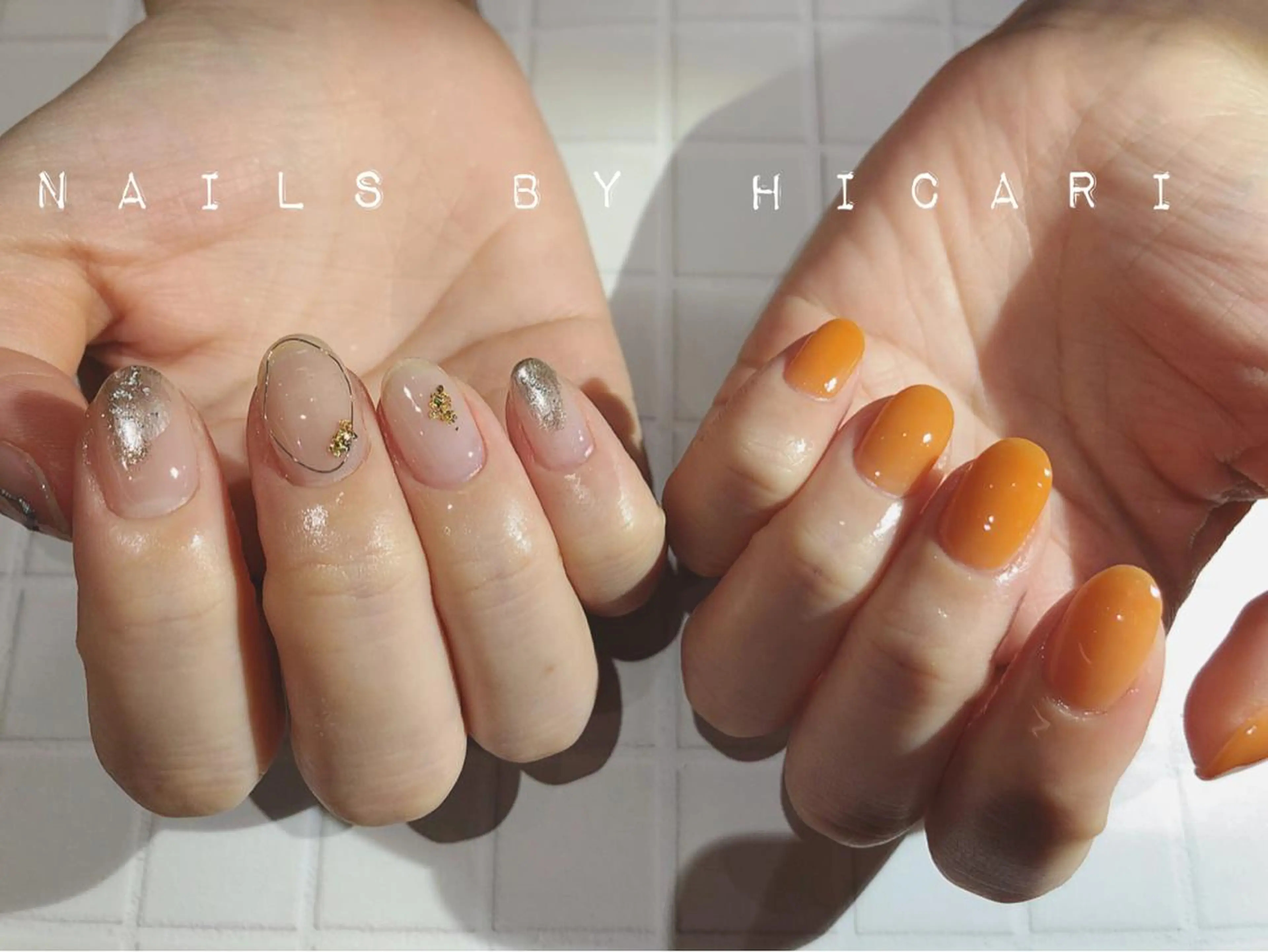 ショート カラー ネイル マツエク・マツパ ハンドネイル illum hicariのネイルデザイン