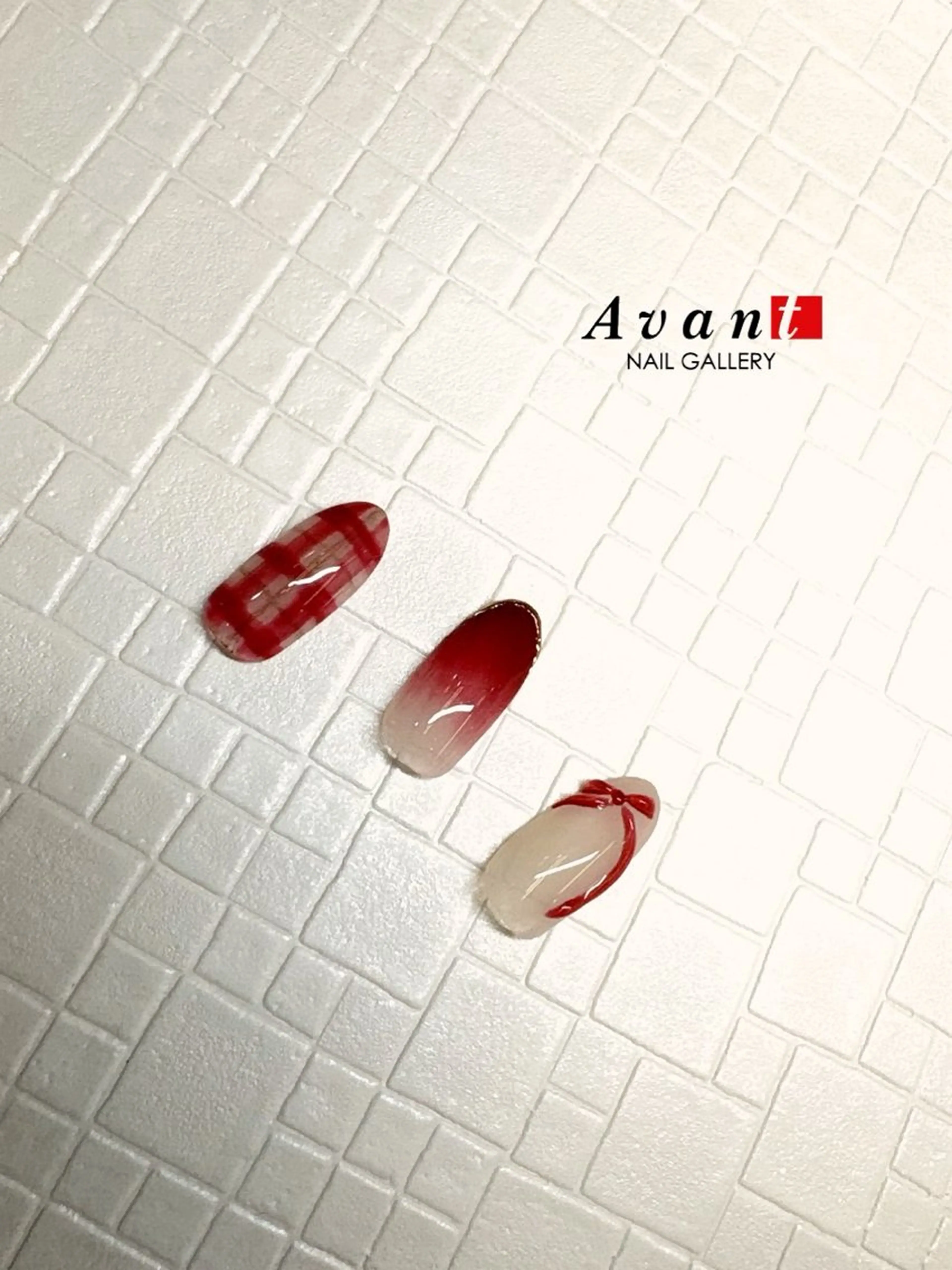 ネイル リボン ハンドネイル NAIL GALLERY Avant【アヴァン】伊丹店所属・Avant Sakiのネイルデザイン