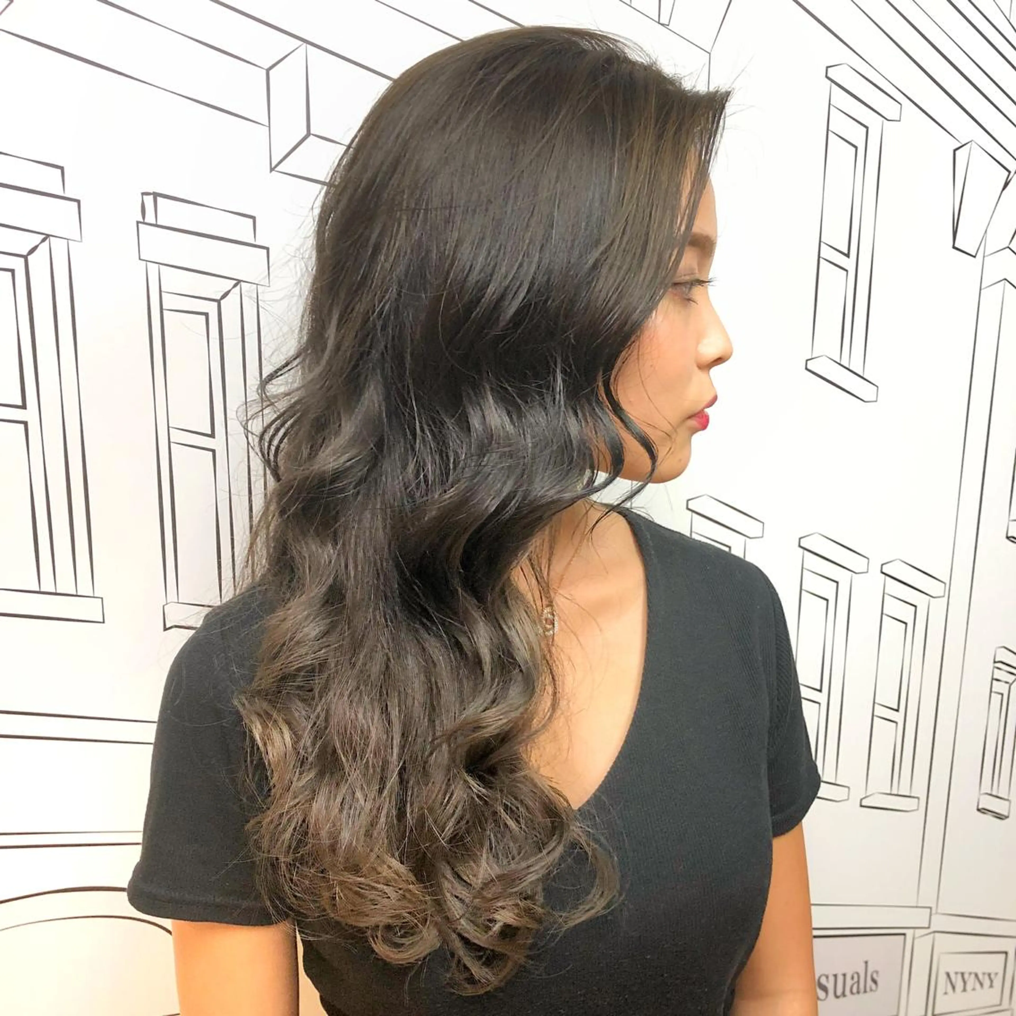 セミロング レイヤー⭐️カラー ⭐️平川雅史のヘアスタイル