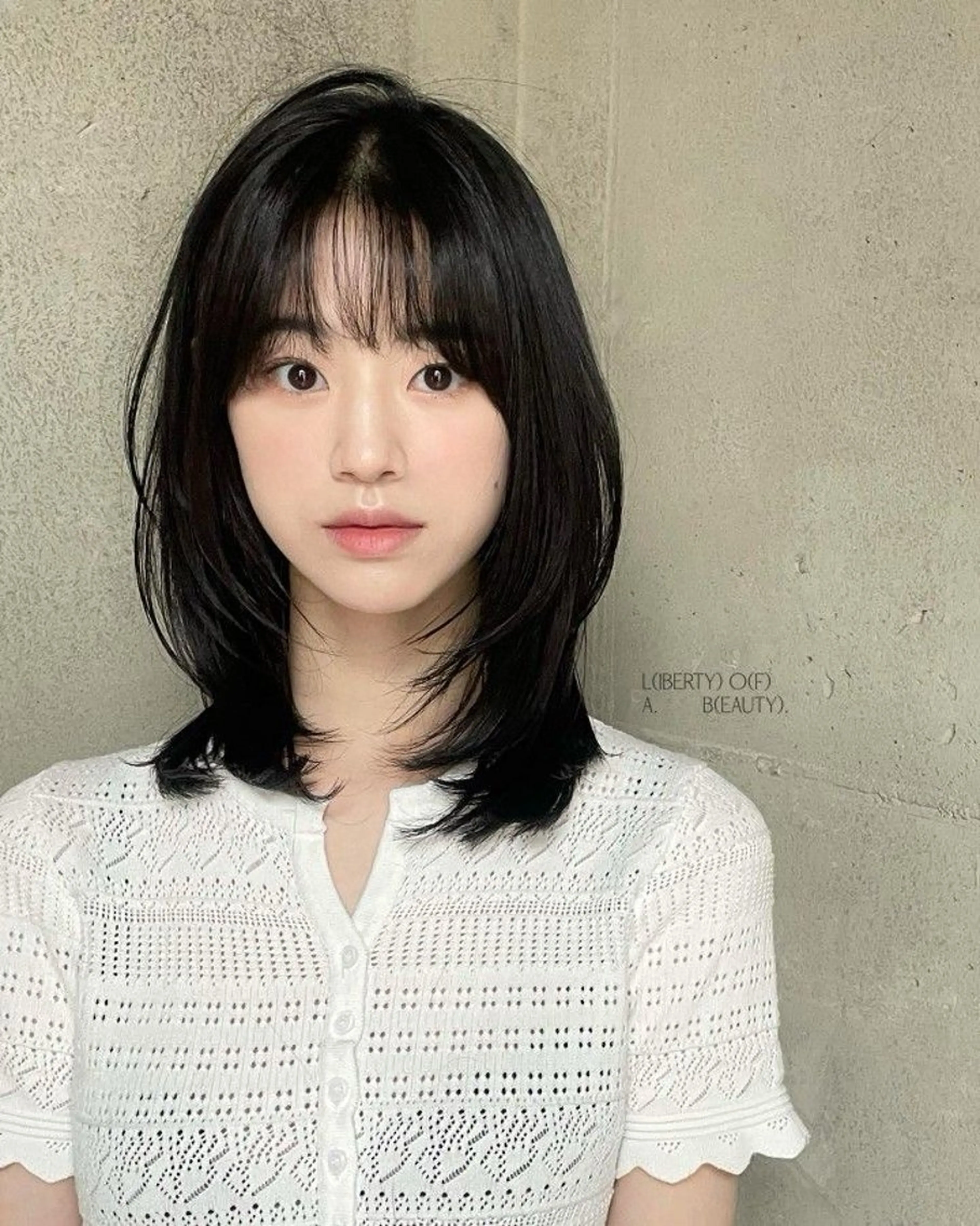 セミロング カラー カット ヘアカラー トリートメント 表参道/赤み無し 透明感 colorのヘアスタイル