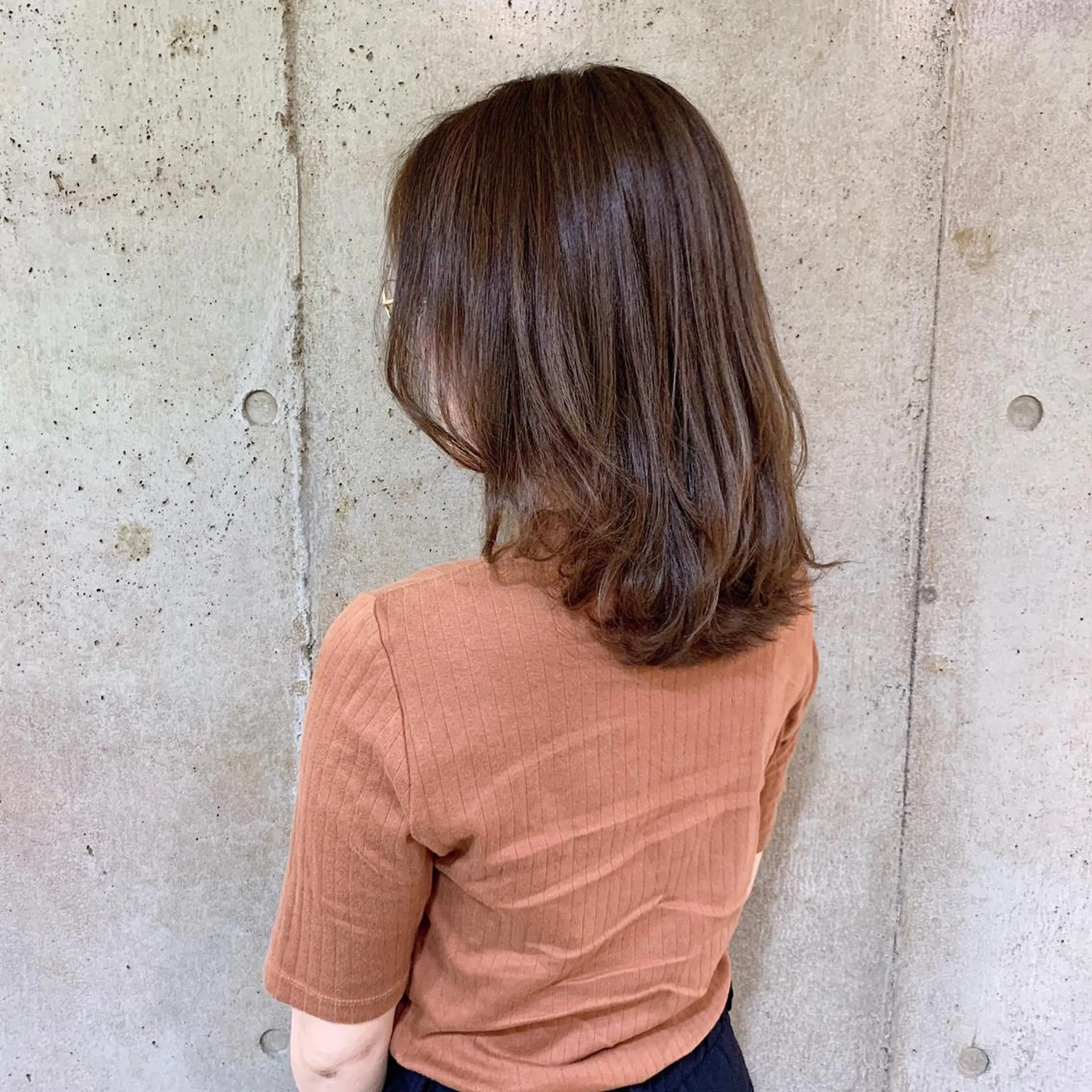 ミディアム カラー ハイライトカラー ハイライト 二宮 早智子のヘアスタイル