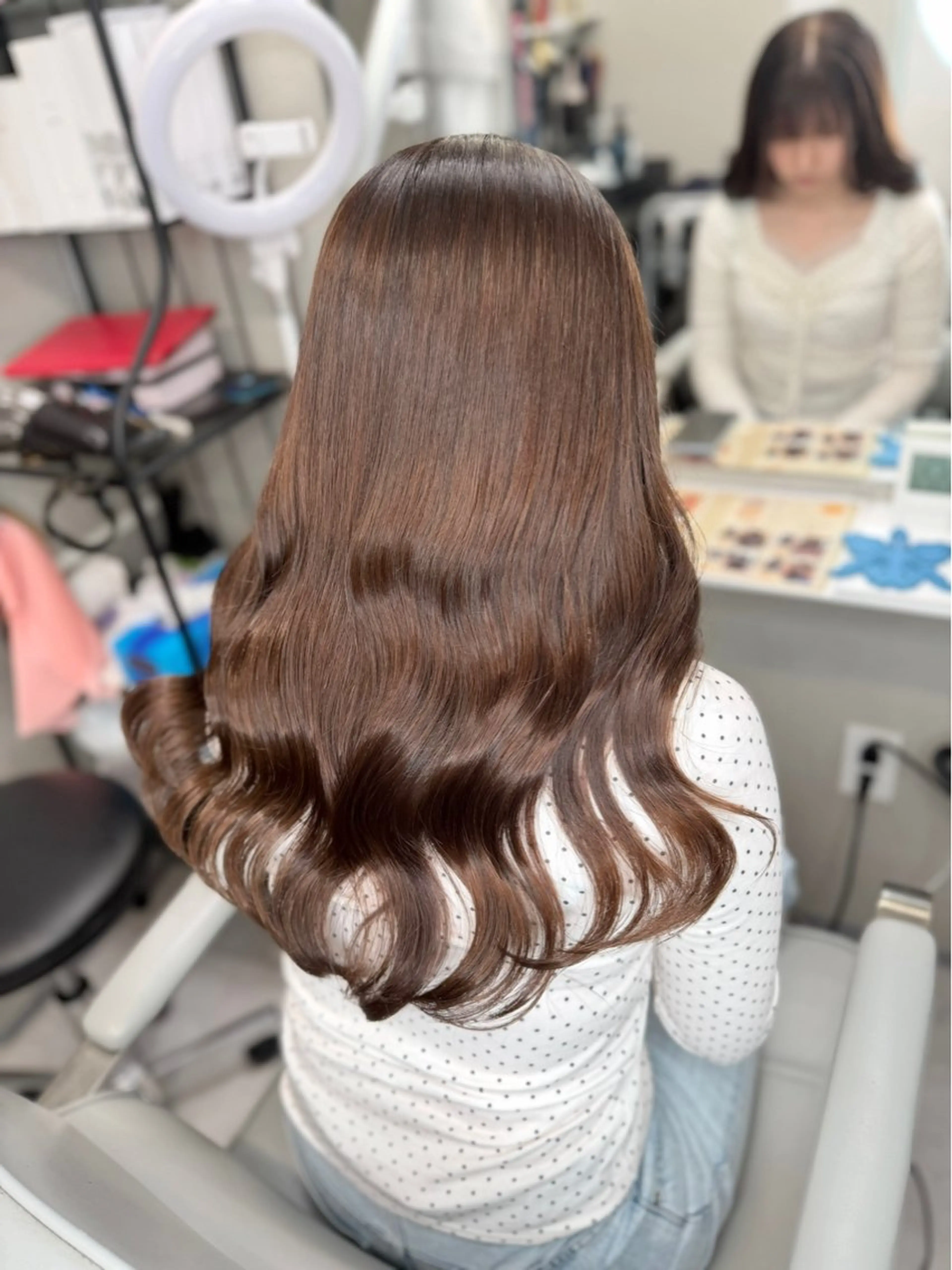 セミロング 髪質改善 ヘアカラー トリートメント 今井 勝也のヘアスタイル