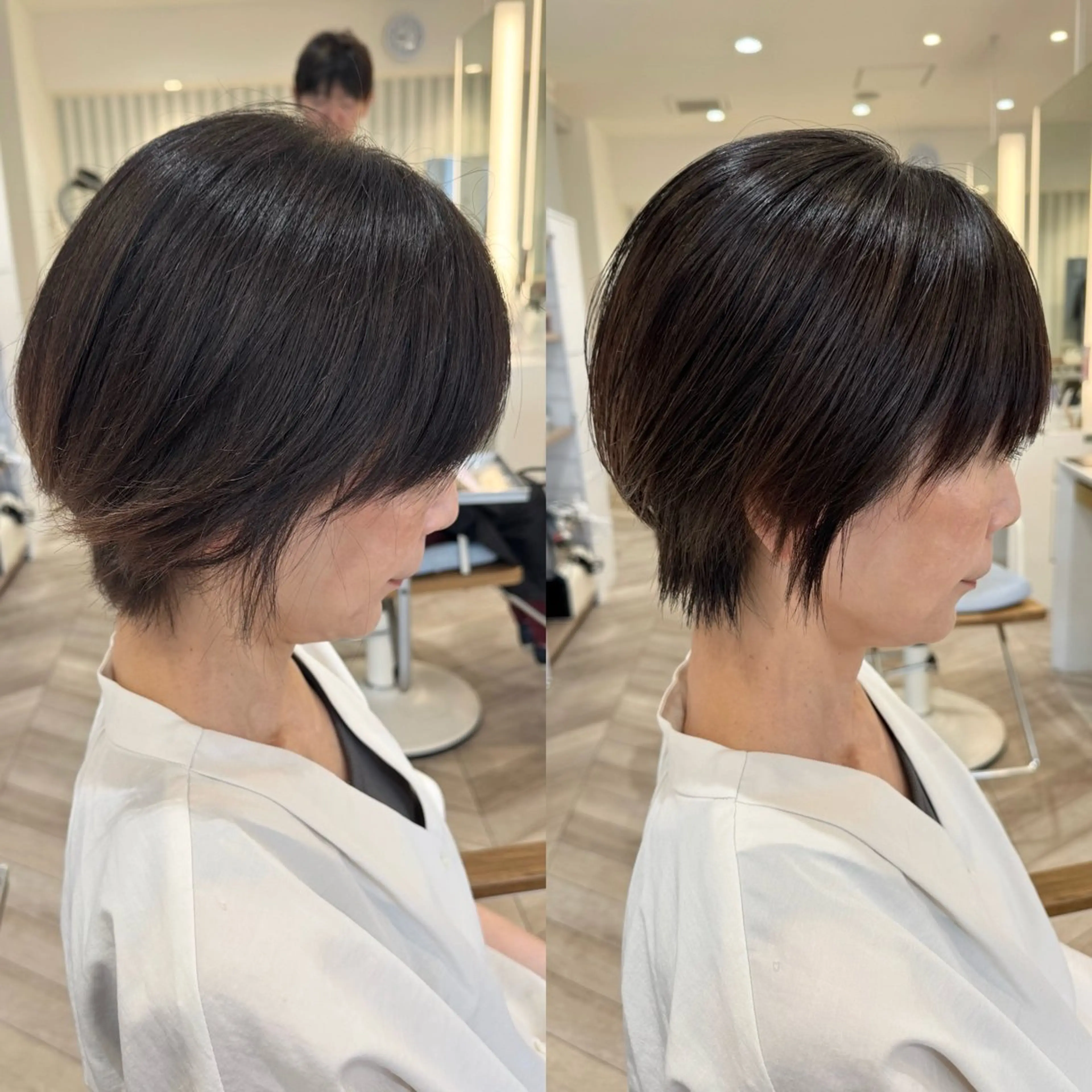 ショート カット 縮毛矯正 トリートメント 縮毛矯正/白髪ぼかし ショートボブ/鈴木のヘアスタイル