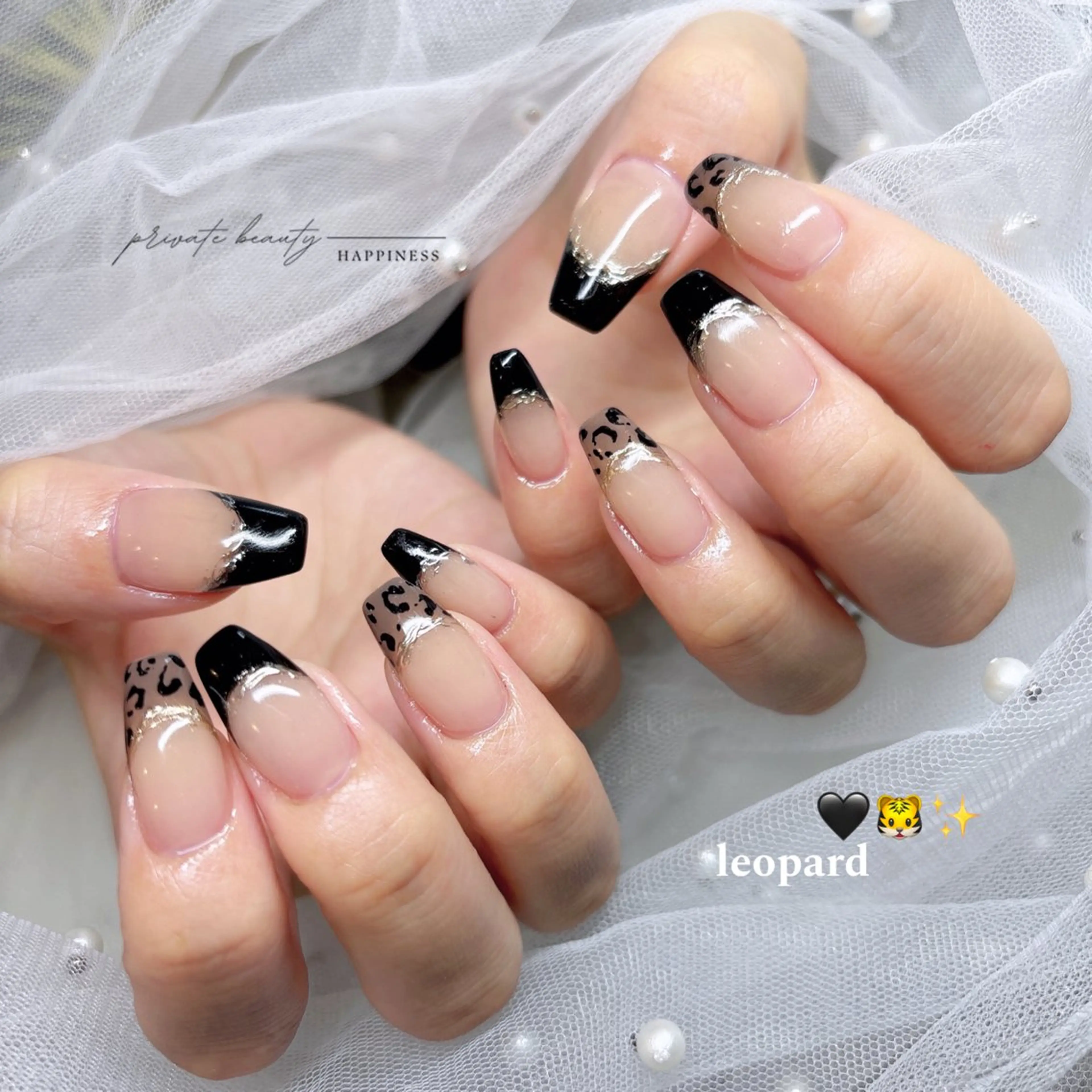 ネイル アニマル柄 ジェルネイル ロングネイル ピンク ワンホンネイル happiness nailのネイルデザイン