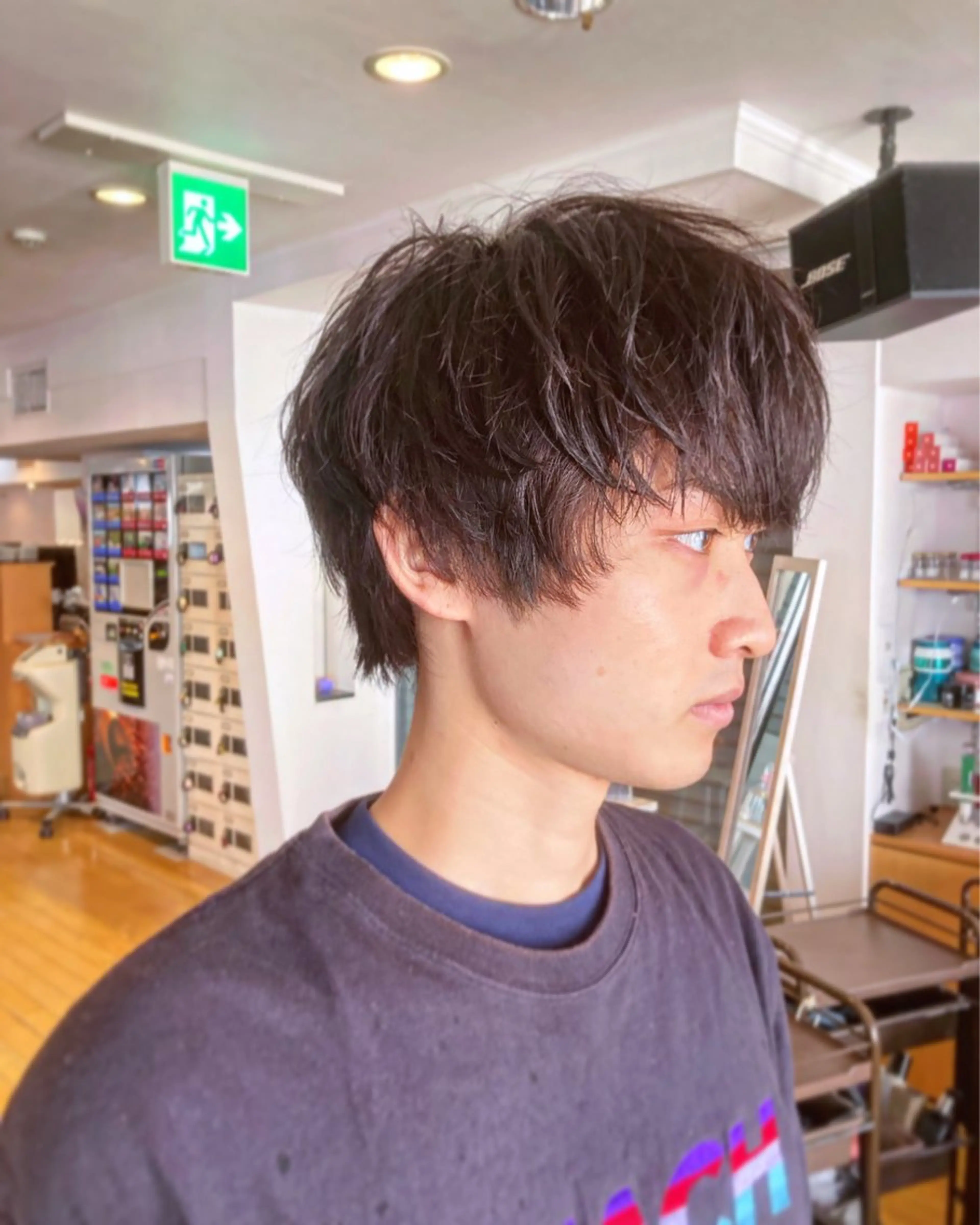 カラー メンズ メンズパーマ ブラウンカラー ダークブラウン 安樂 優希のヘアスタイル