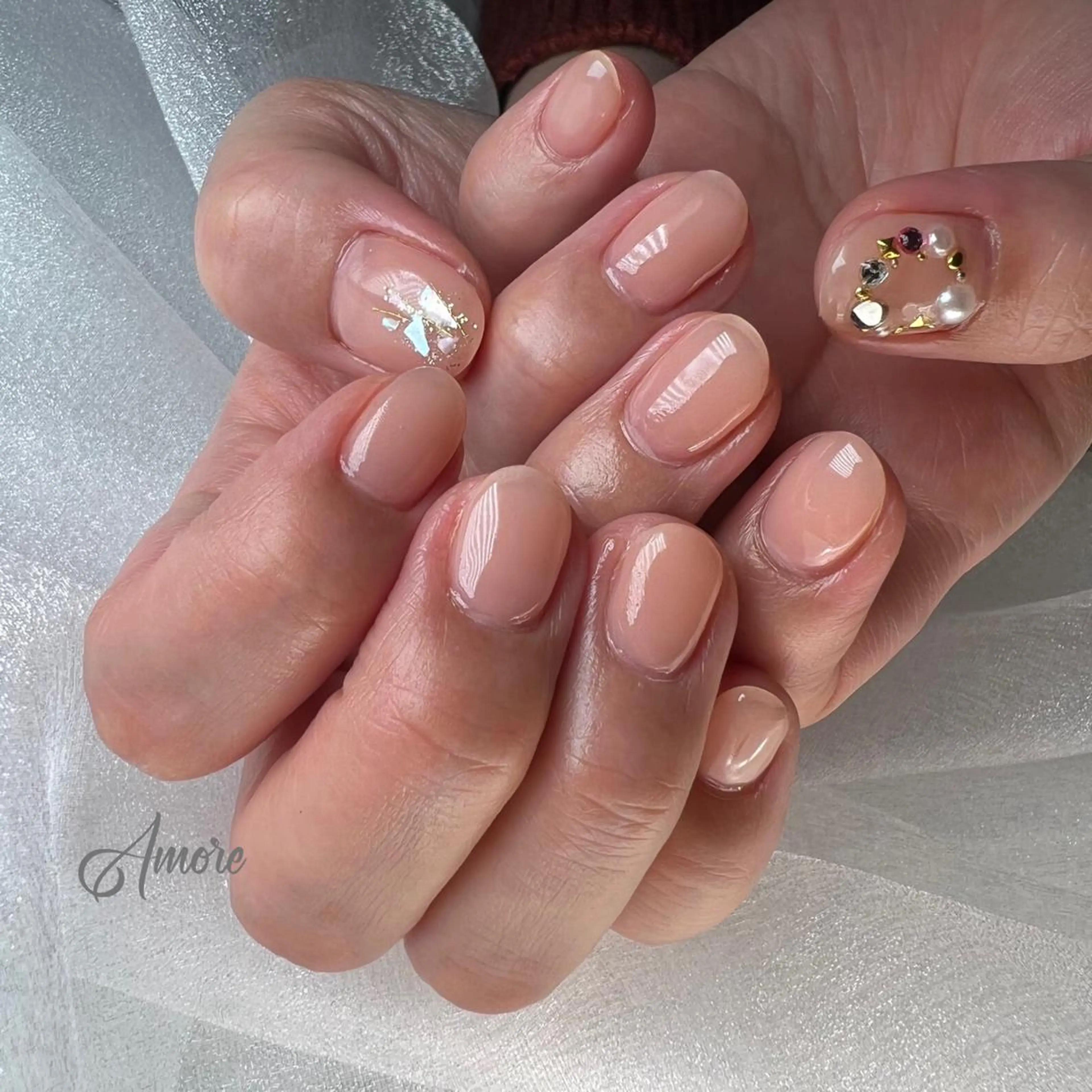 ネイル ジェルネイル ミラーネイル オフィスネイル パラジェル You kyehwaのネイルデザイン