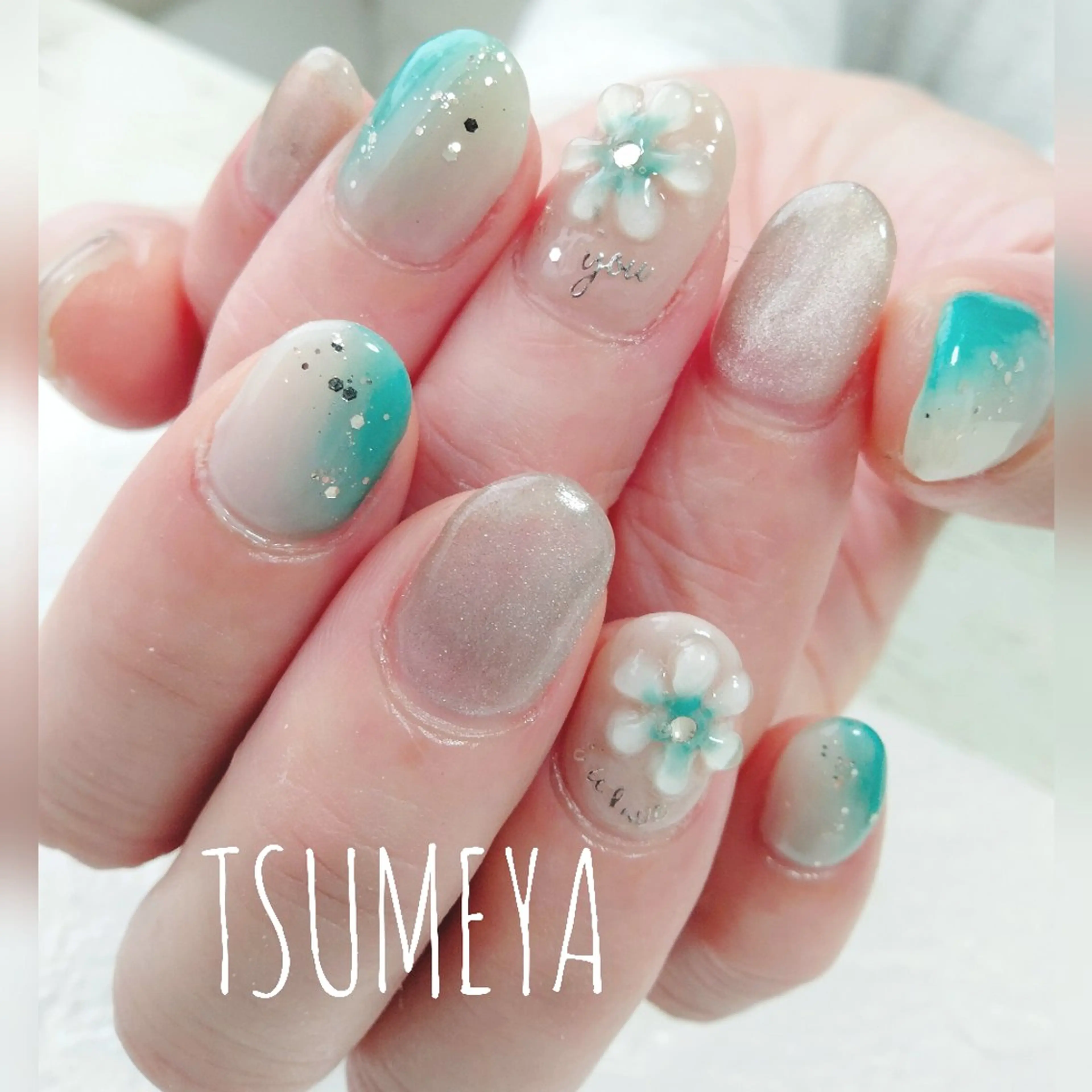 ネイル フラワーネイル ぷっくりネイル ハンドネイル _TSUMEYA _のネイルデザイン