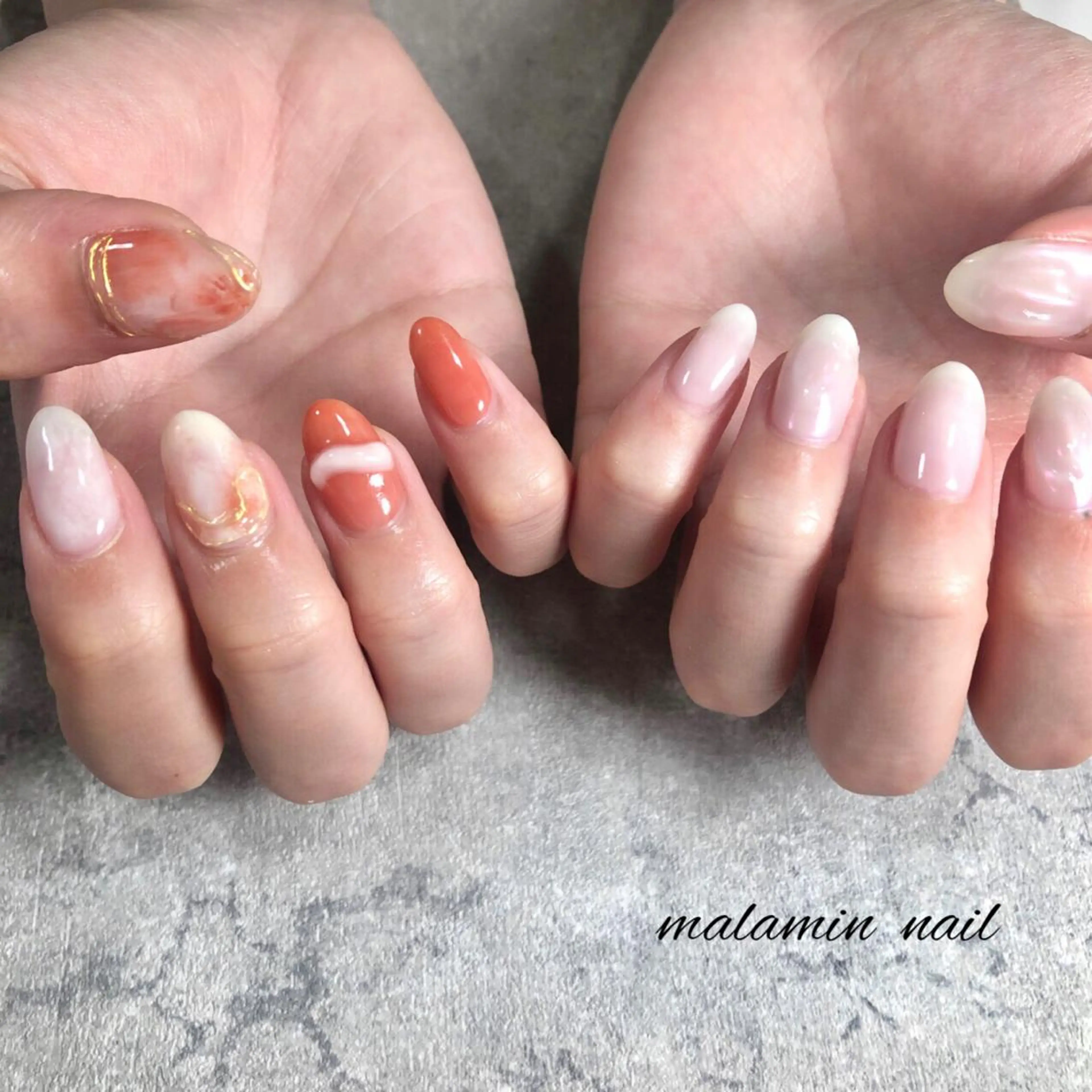 ネイル 持ち込み ニュアンスネイル Nemoto Mariのネイルデザイン