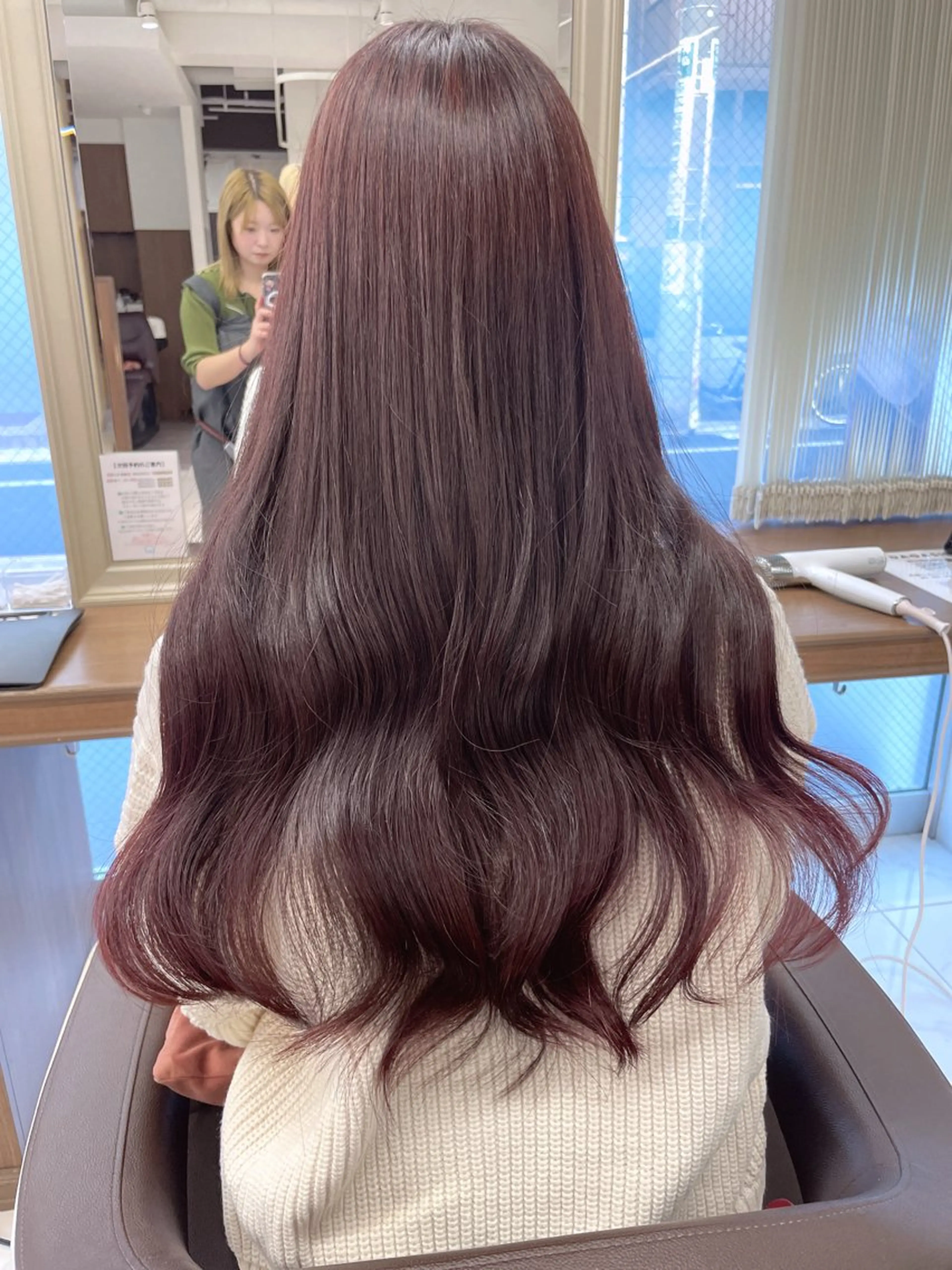ロング カラー ブリーチ ラベンダーカラー ラベンダーピンク ブリーチなしカラー ピンクカラー ヘアカラー 福島成美/髪質改善 縮毛矯正/カラーのヘアスタイル