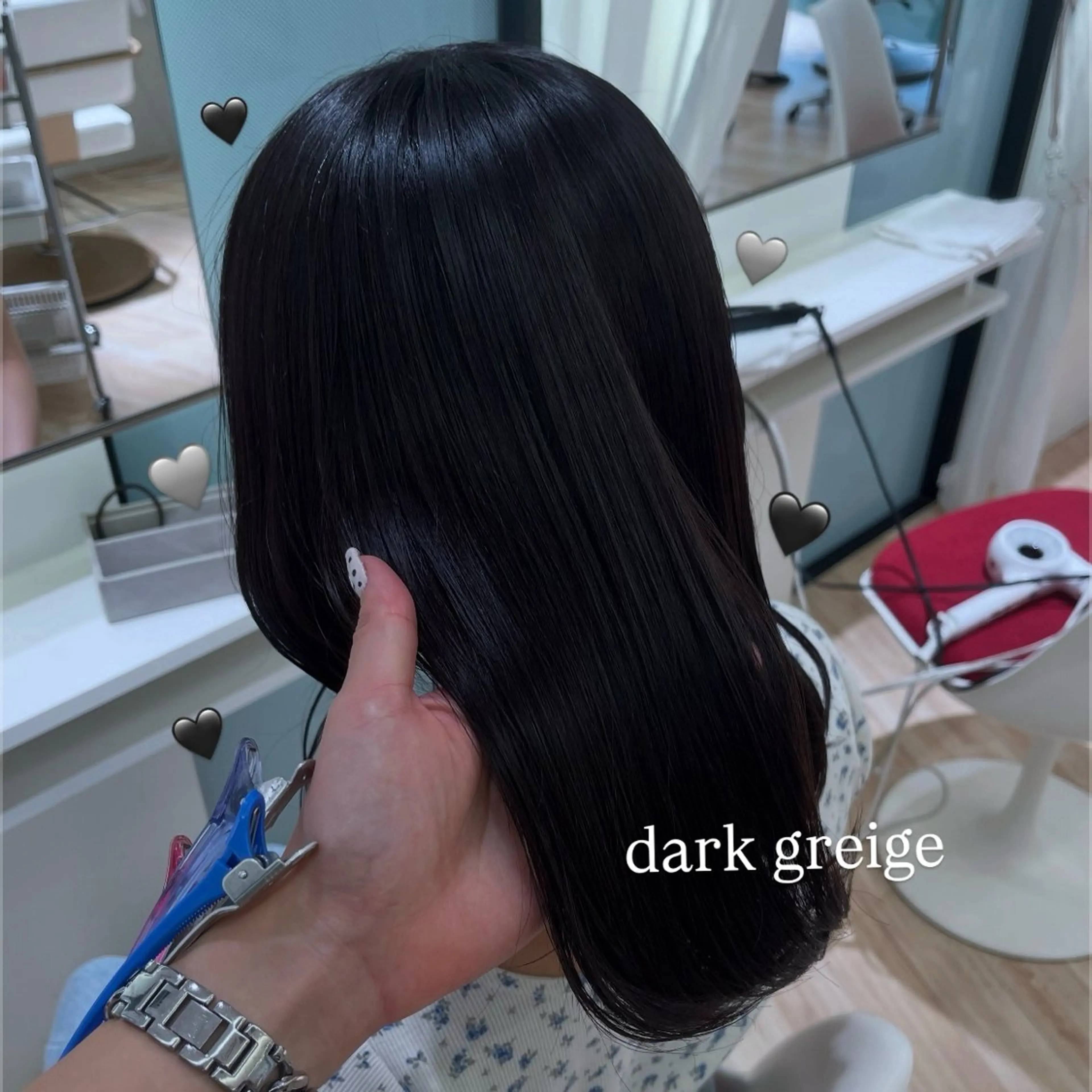 セミロング カラー ヘアカラー Parve Mix 森 美遥🇰🇷🩶のヘアスタイル