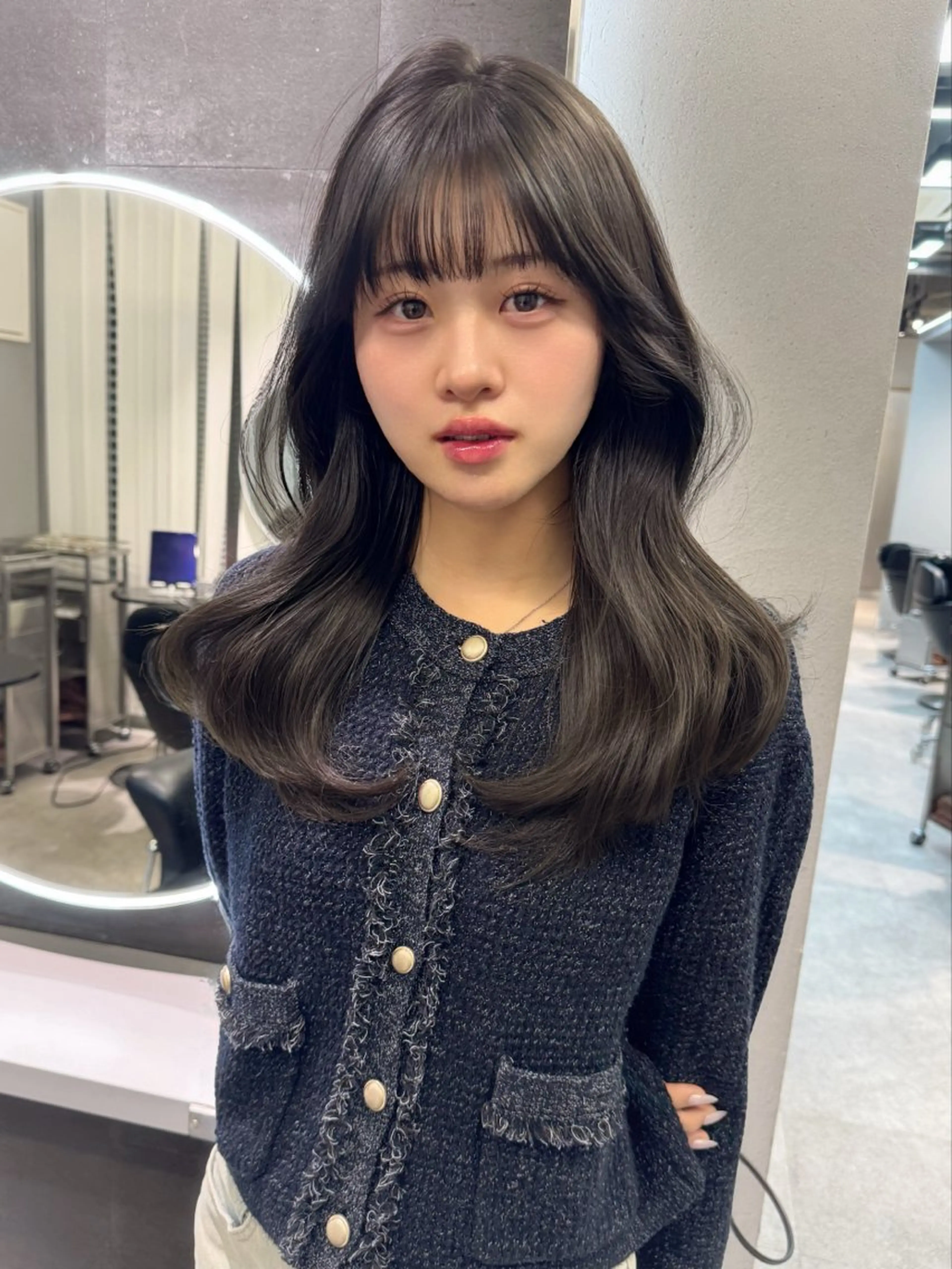 ロング カット ヘアカラー トリートメント 銀座/顔周りレイヤー 🤍kanohoのヘアスタイル