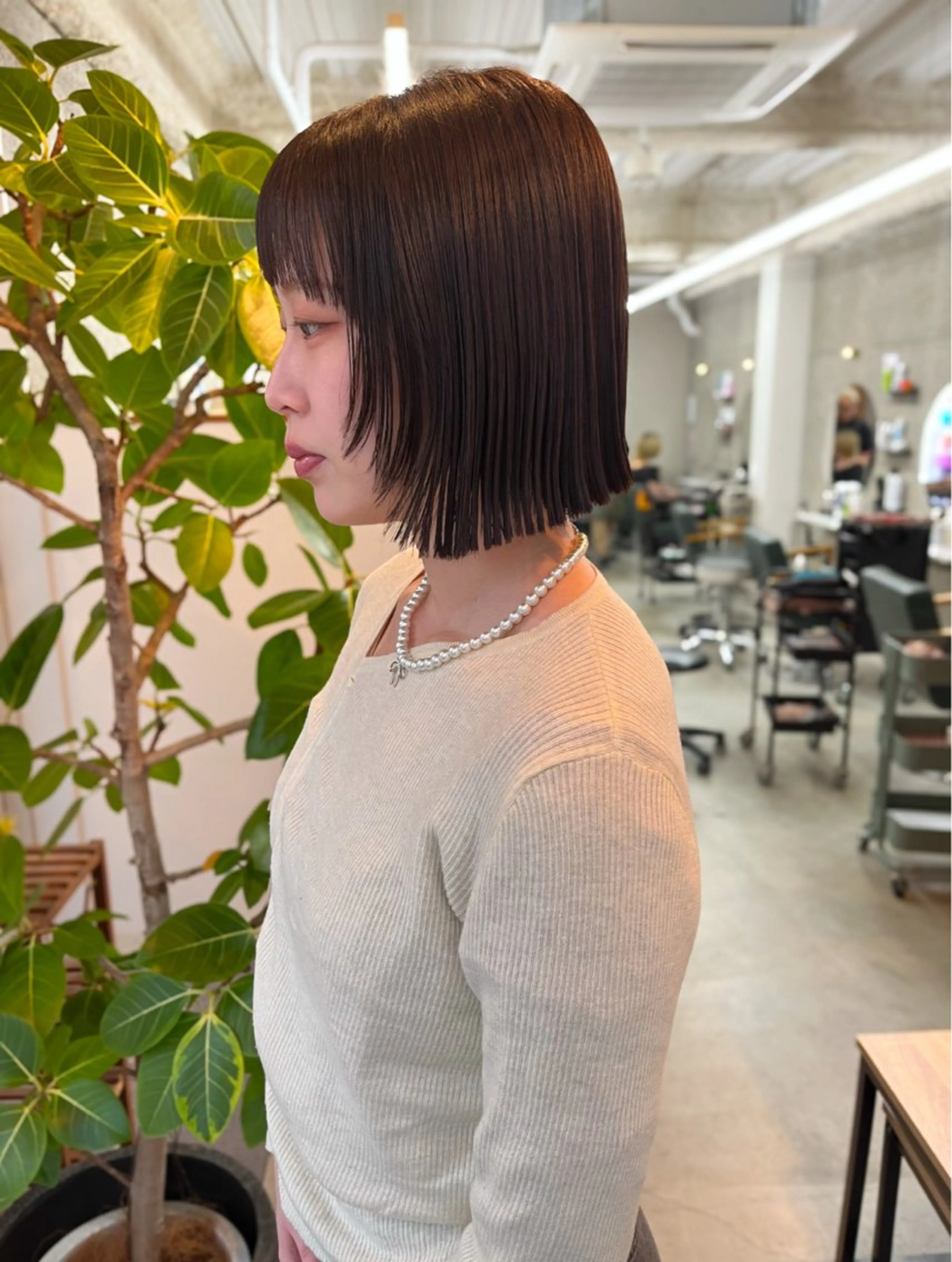 ショート 切りっぱなしボブ ボブ 顔周りカット レイヤーカット Merci Ayumiのヘアスタイル