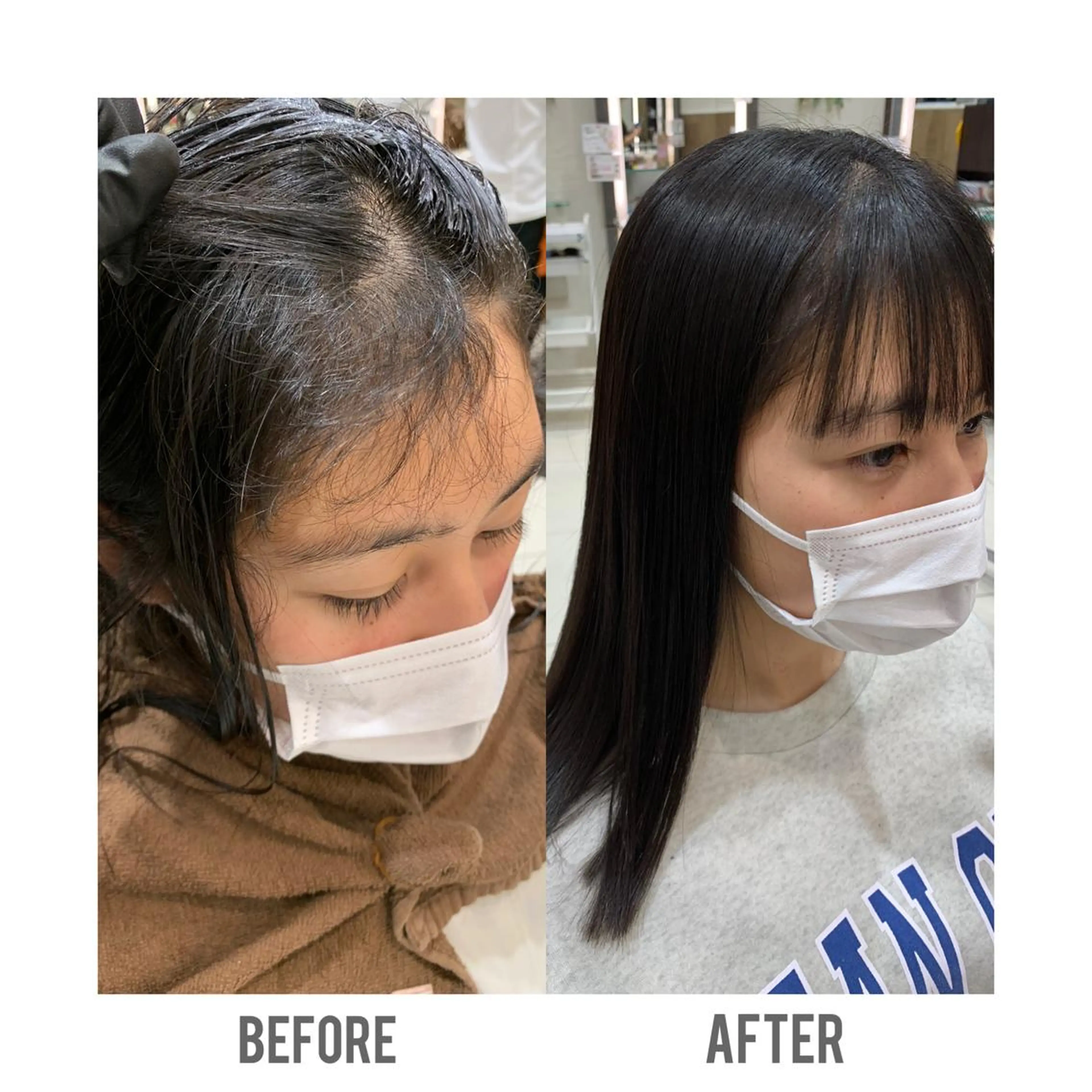 セミロング 髪質改善 tokute よしかわなお🍒のヘアスタイル