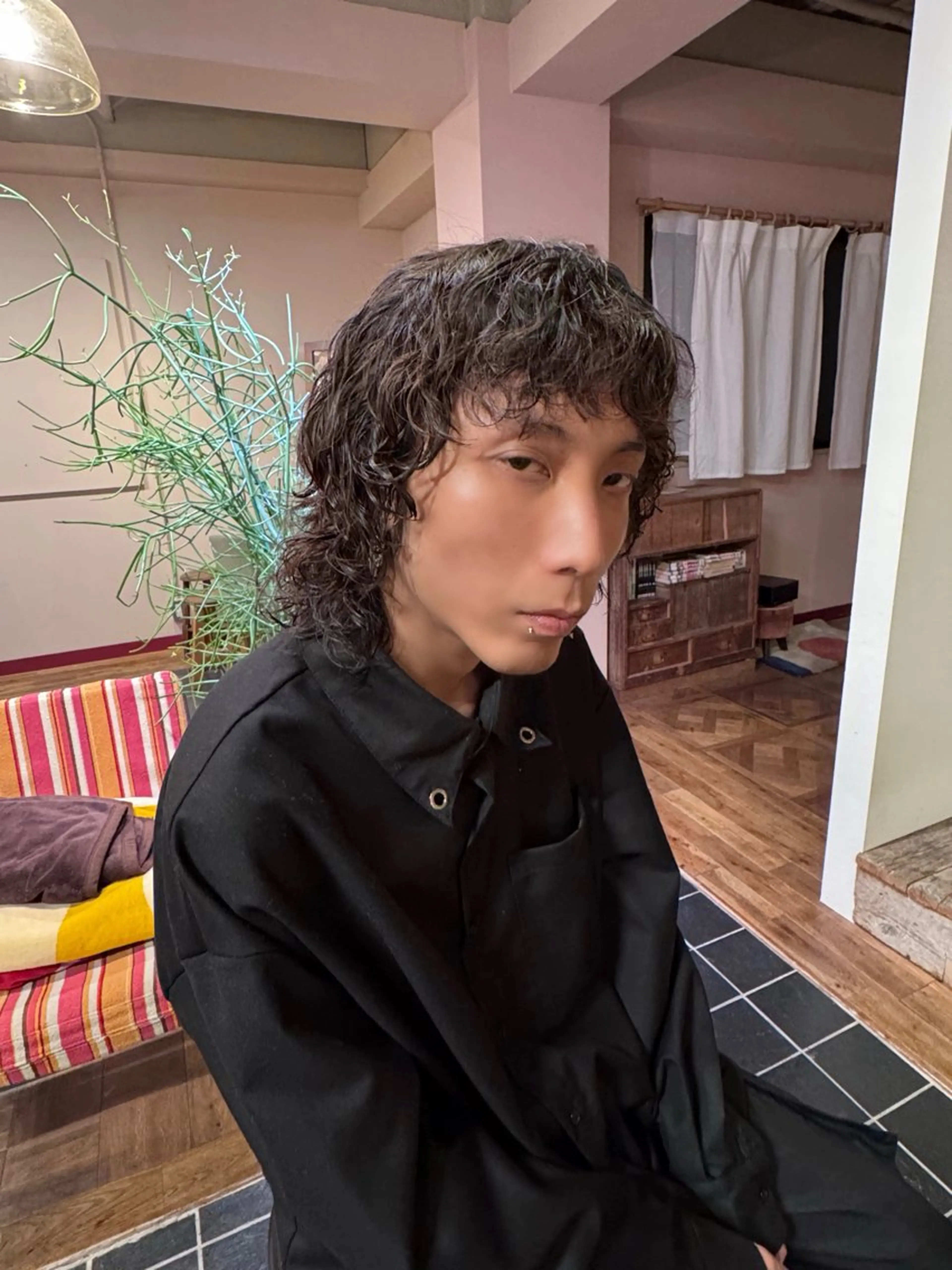 ミディアム カラー パーマ メンズ カット パーマ 繭所属・こはる／ハードパーマ /癖毛風パーマ🧃のヘアスタイル