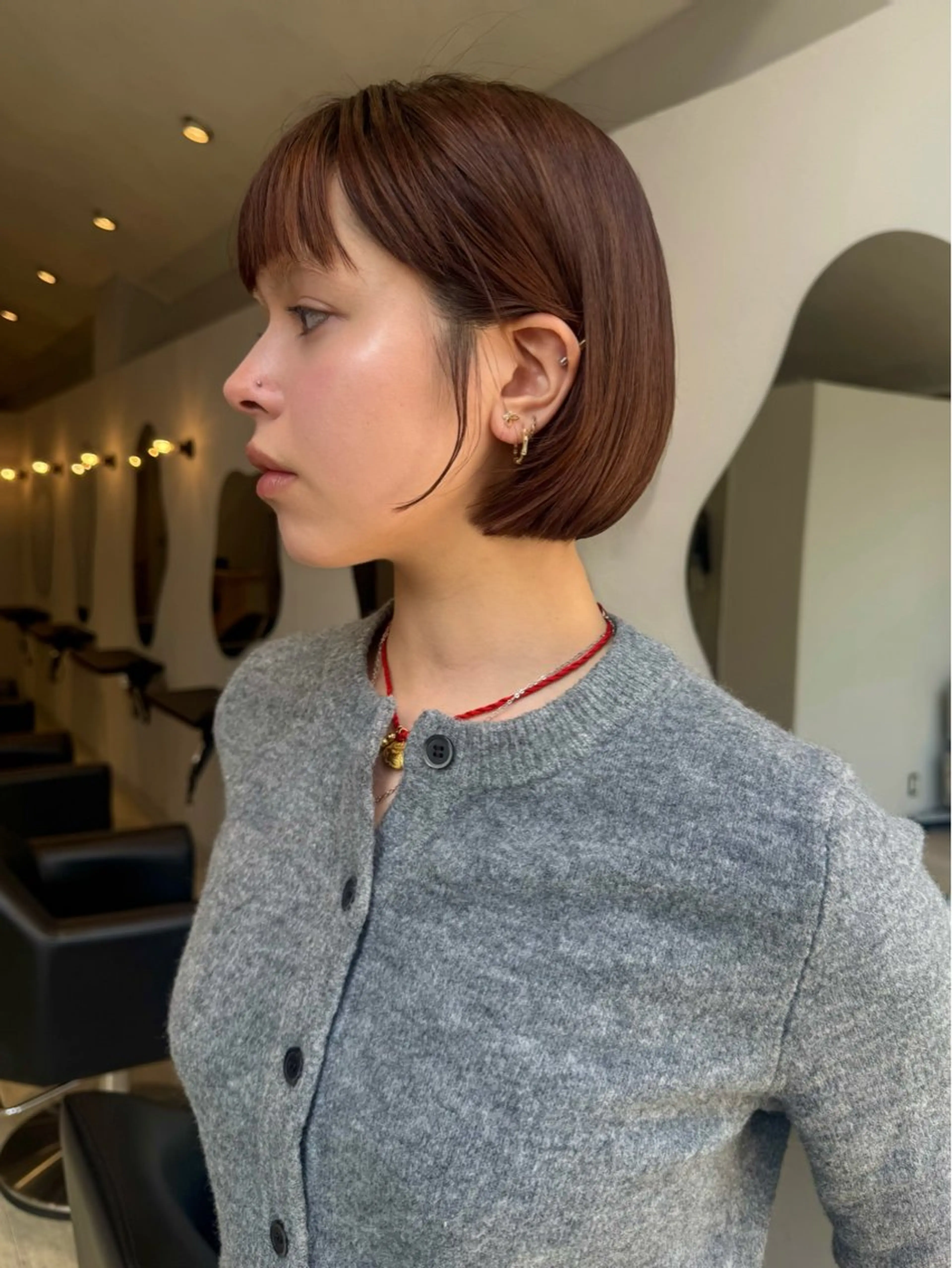 ショート カット ヘアカラー 似合わせボブ/ 大人ボブ🩵しおのヘアスタイル