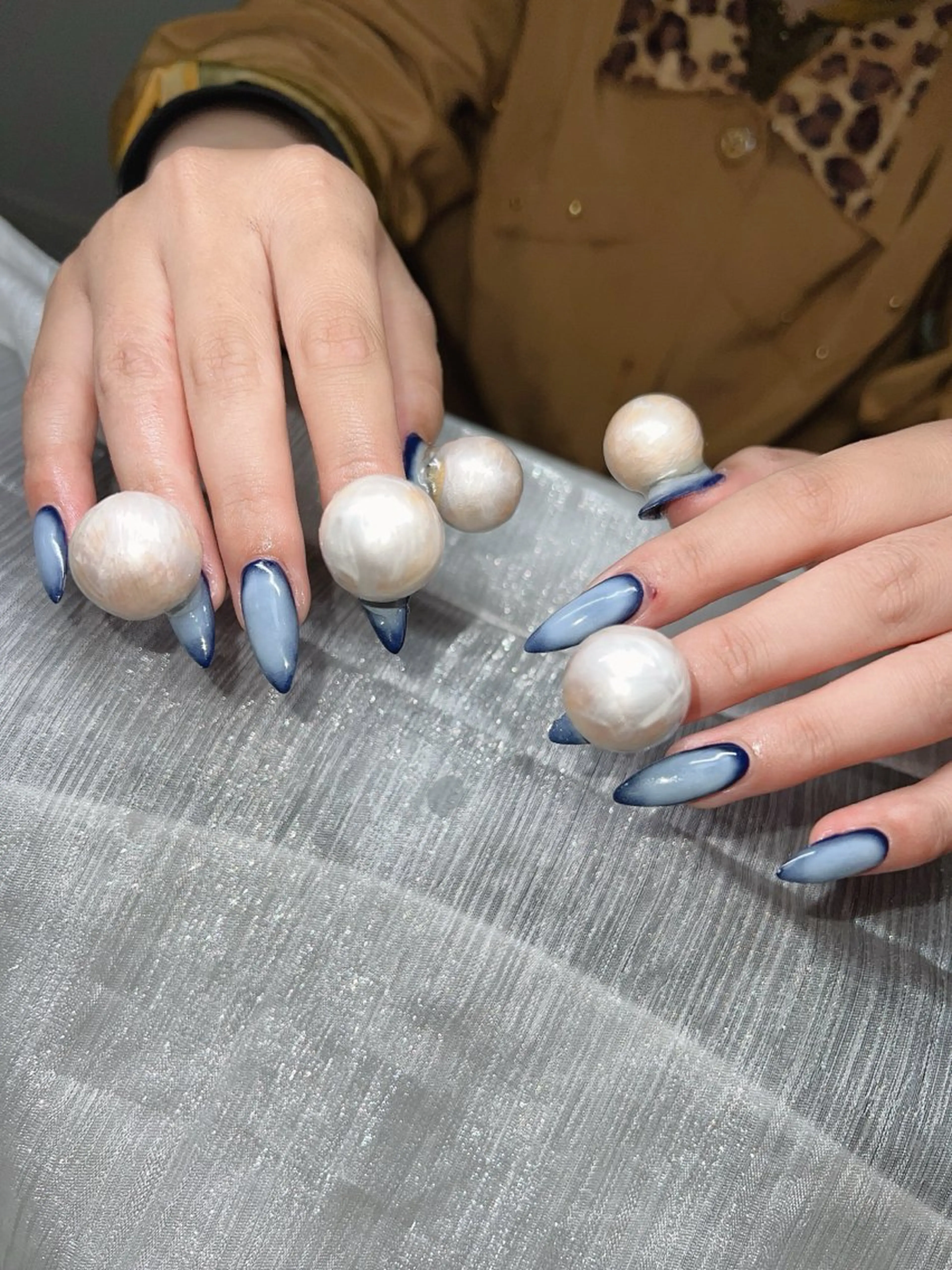 ネイル オーロラネイル チークネイル 長さ出し フットネイル フレンチネイル Lee Nails チップ長さだし専門店のネイルデザイン