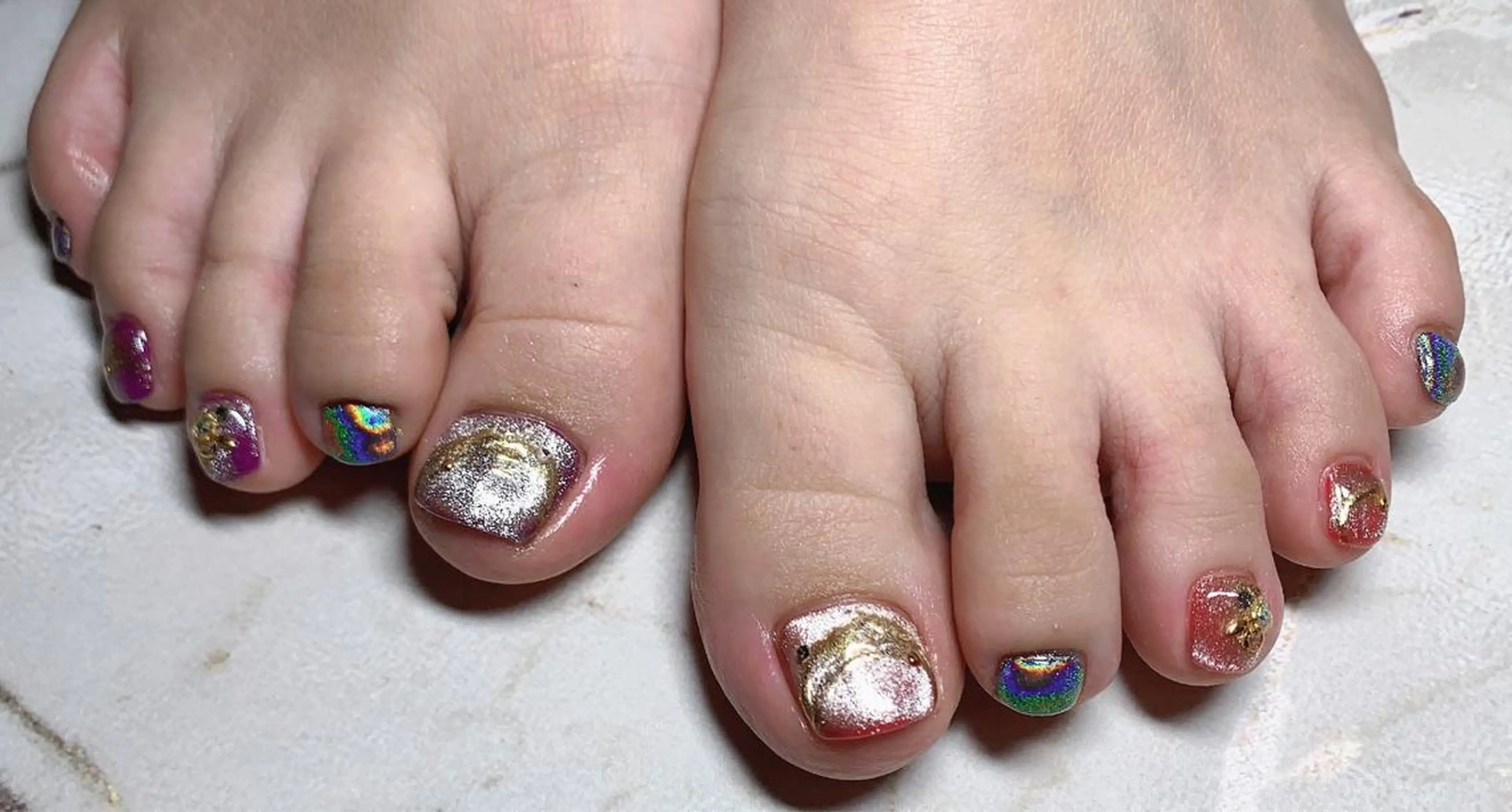 ネイル フットネイル ミラーネイル SYR所属・SYR nail salonのネイルデザイン