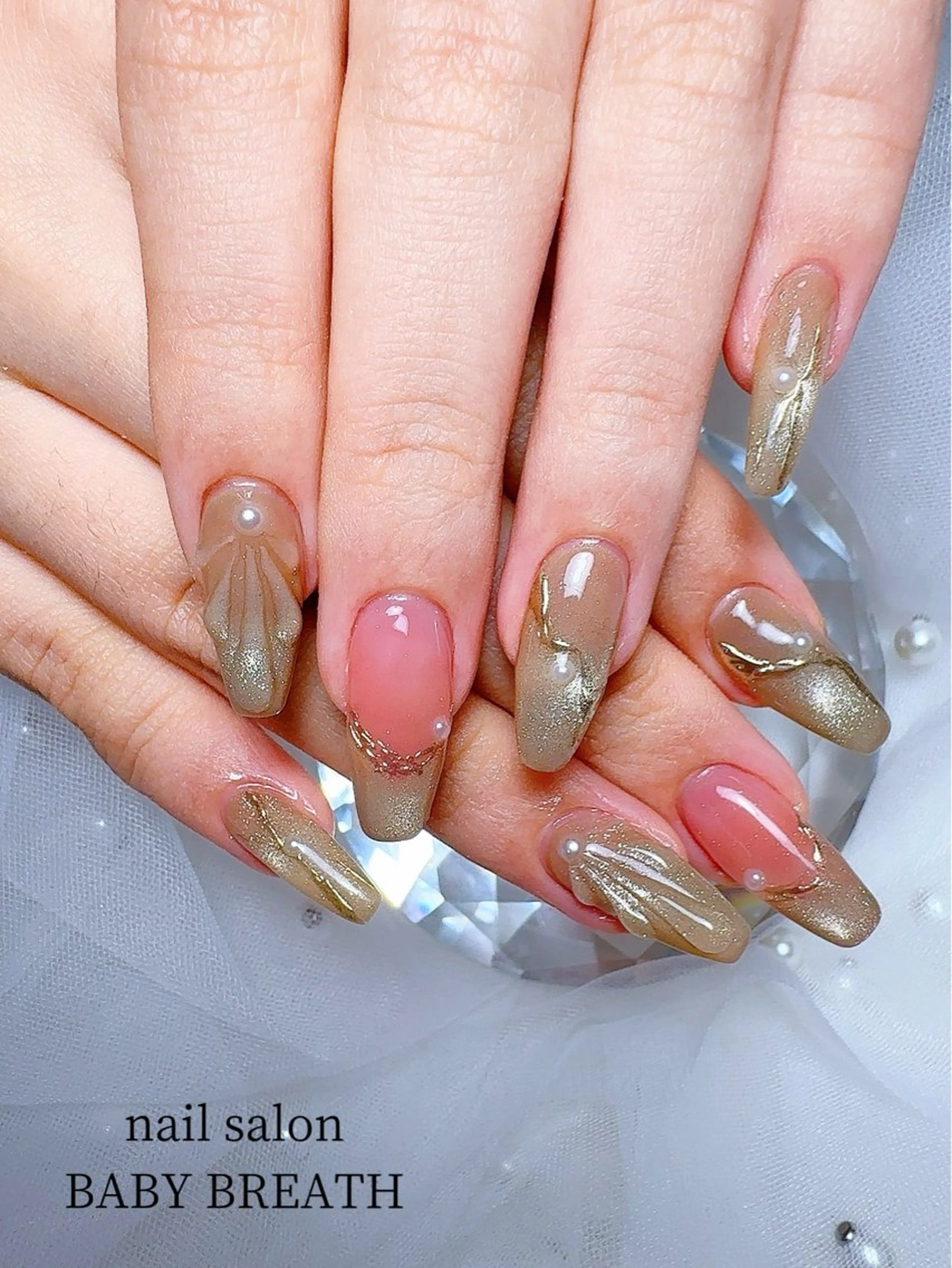 ネイル アートネイル フラッシュネイル フットネイル グラデーション ラメ(グリッター) ハンドネイル BABY  BREATH所属・y natsumiのネイルデザイン