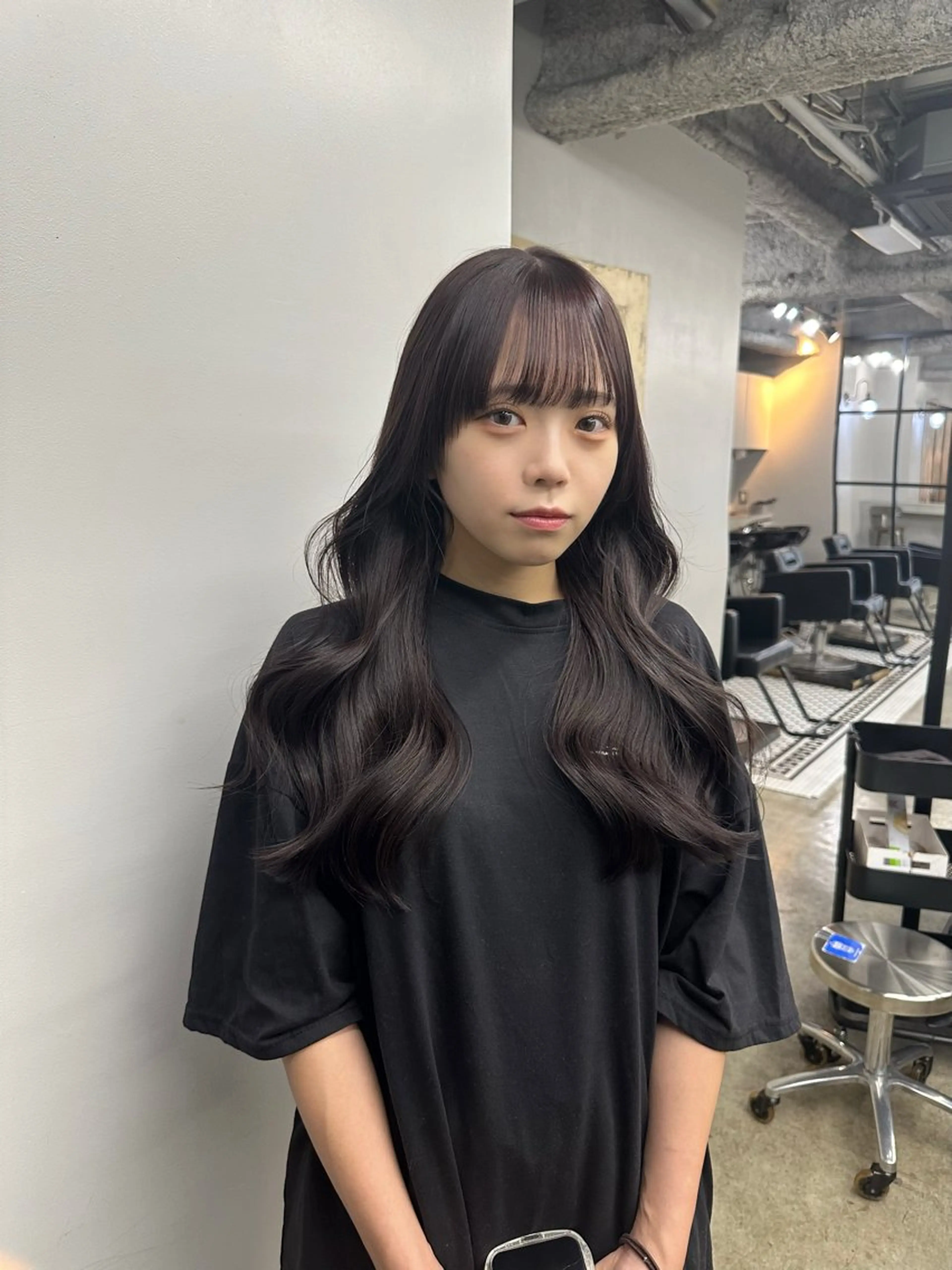 ロング カラー カット ヘアカラー トリートメント ヘアセット 新宿/韓国ヘア/ 髪質改善ストレートのヘアスタイル