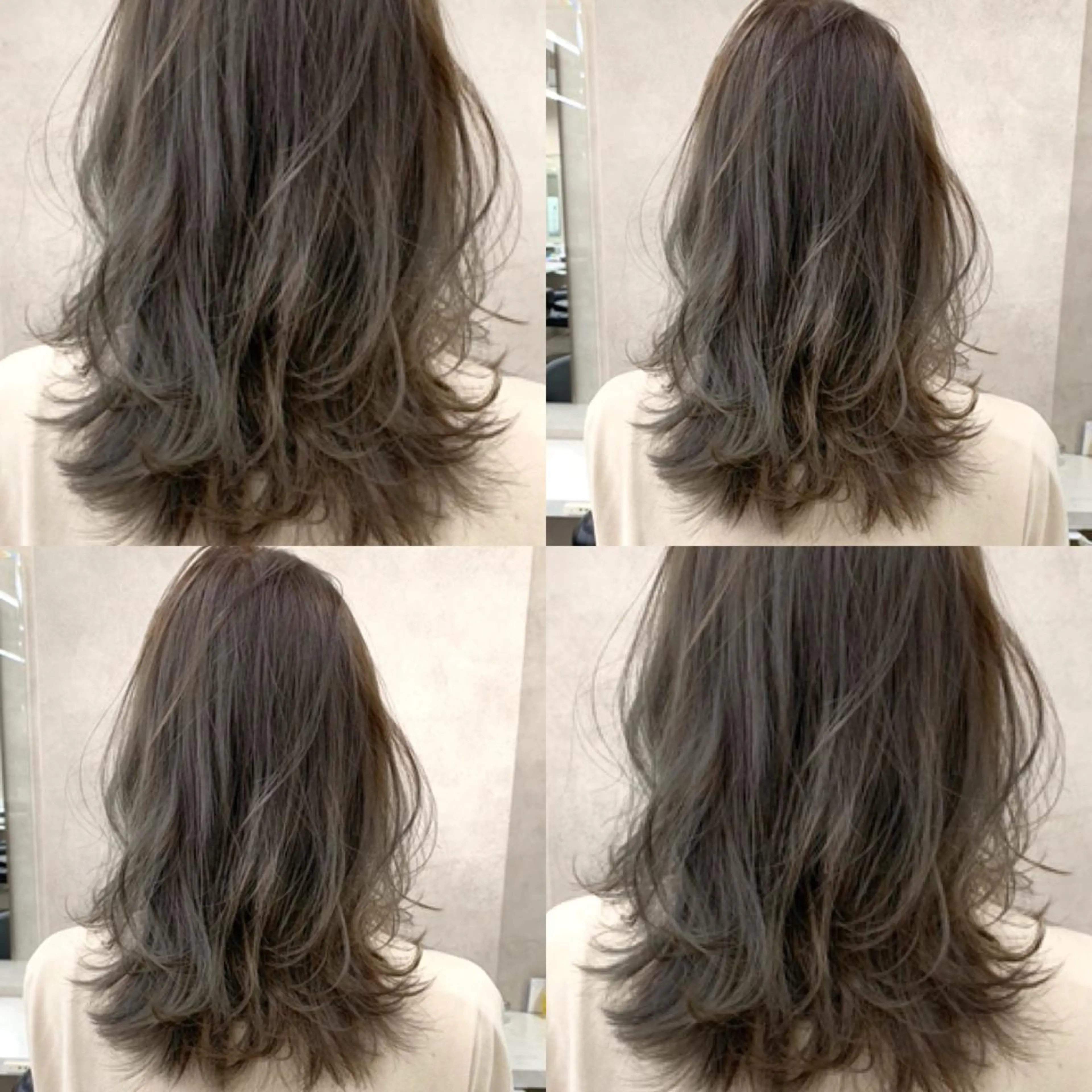 ミディアム カラー ヘアカラー トリートメント ヘアセット 柔らかbeige モトキのヘアスタイル