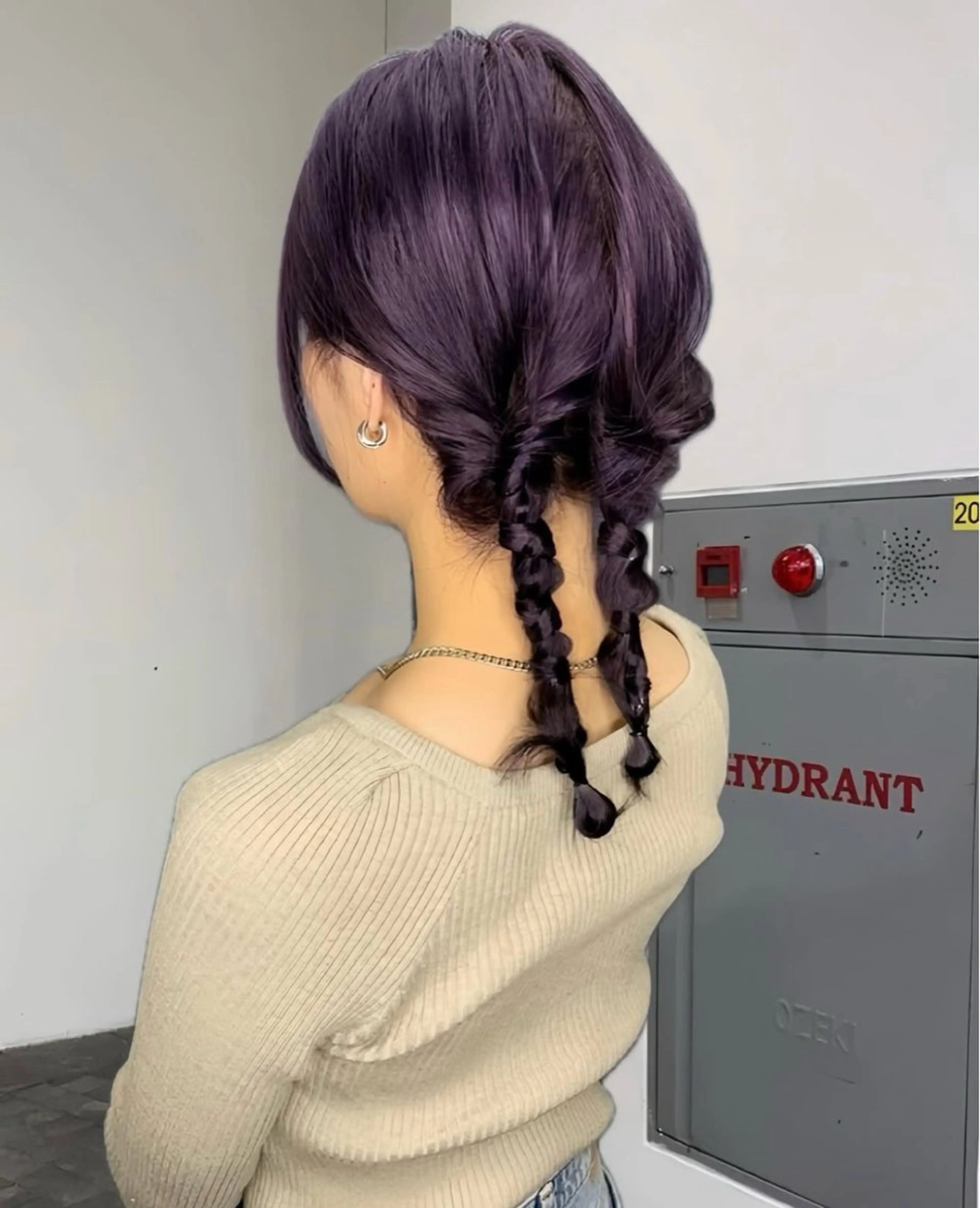 セミロング カラー ヘアアレンジ ラベンダーカラー ヘアカラー トリートメント funo. ／透明感カラーのヘアスタイル