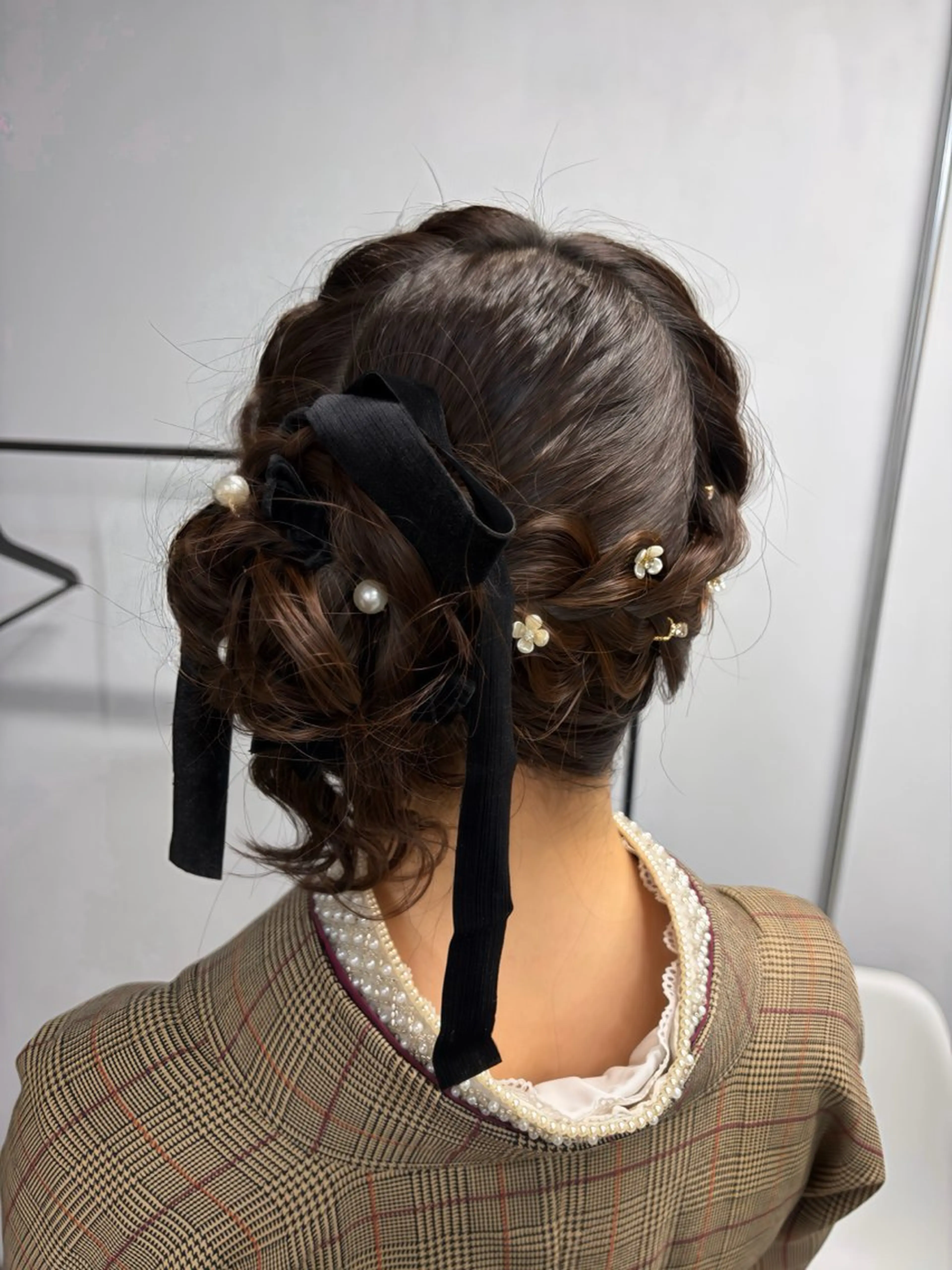 セミロング ヘアアレンジ 結婚式・ブライダル ヘアセット lafit kaede/韓国ヘアのヘアスタイル