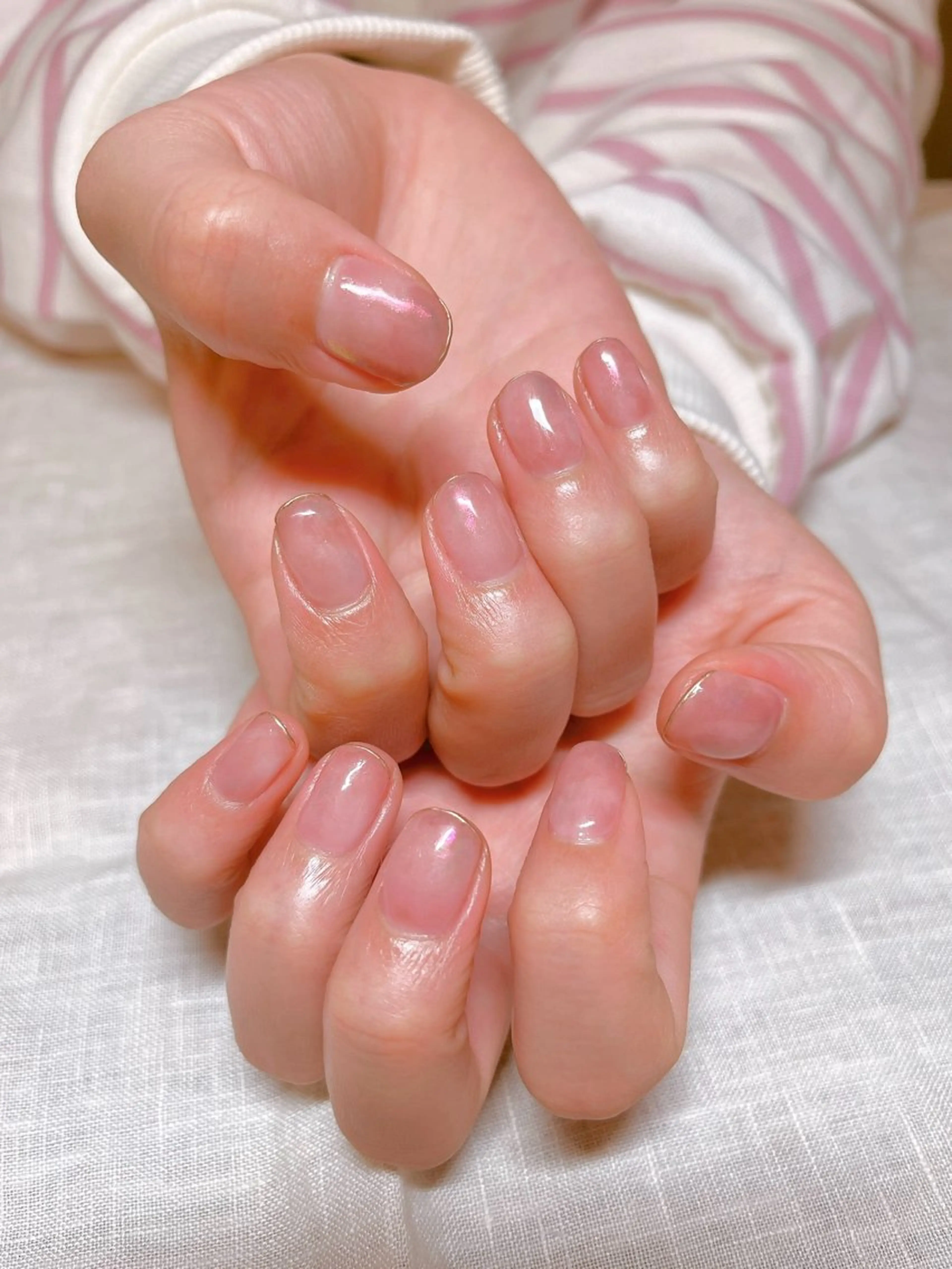 ネイル フレンチネイル 持ち込み ニュアンスネイル ピンク atelier mofのネイルデザイン