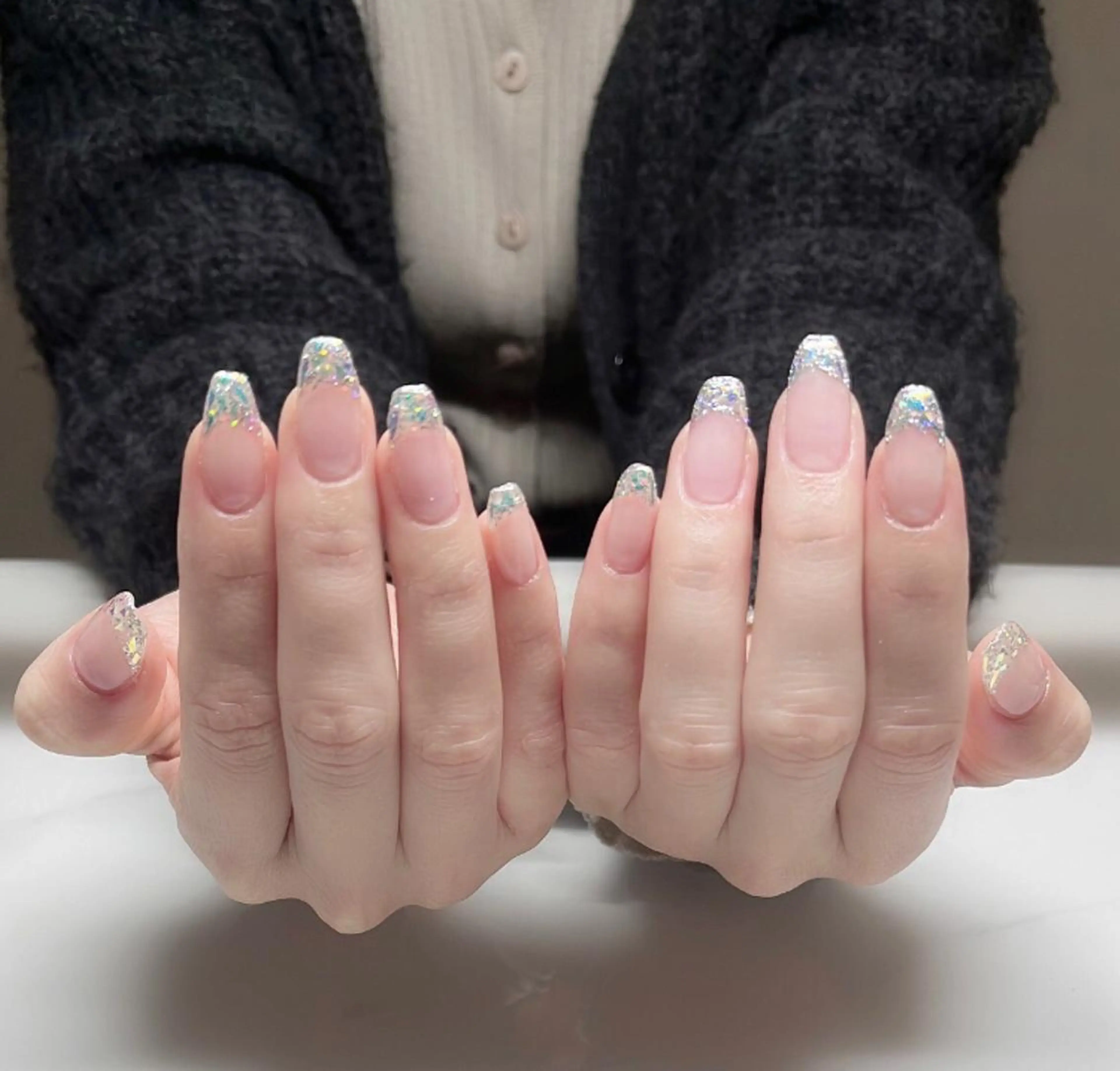 ネイル オーロラネイル べっ甲ネイル クリアネイル フレンチネイル ガラスフレンチ ハンドネイル ネイルサロン KARIのネイルデザイン