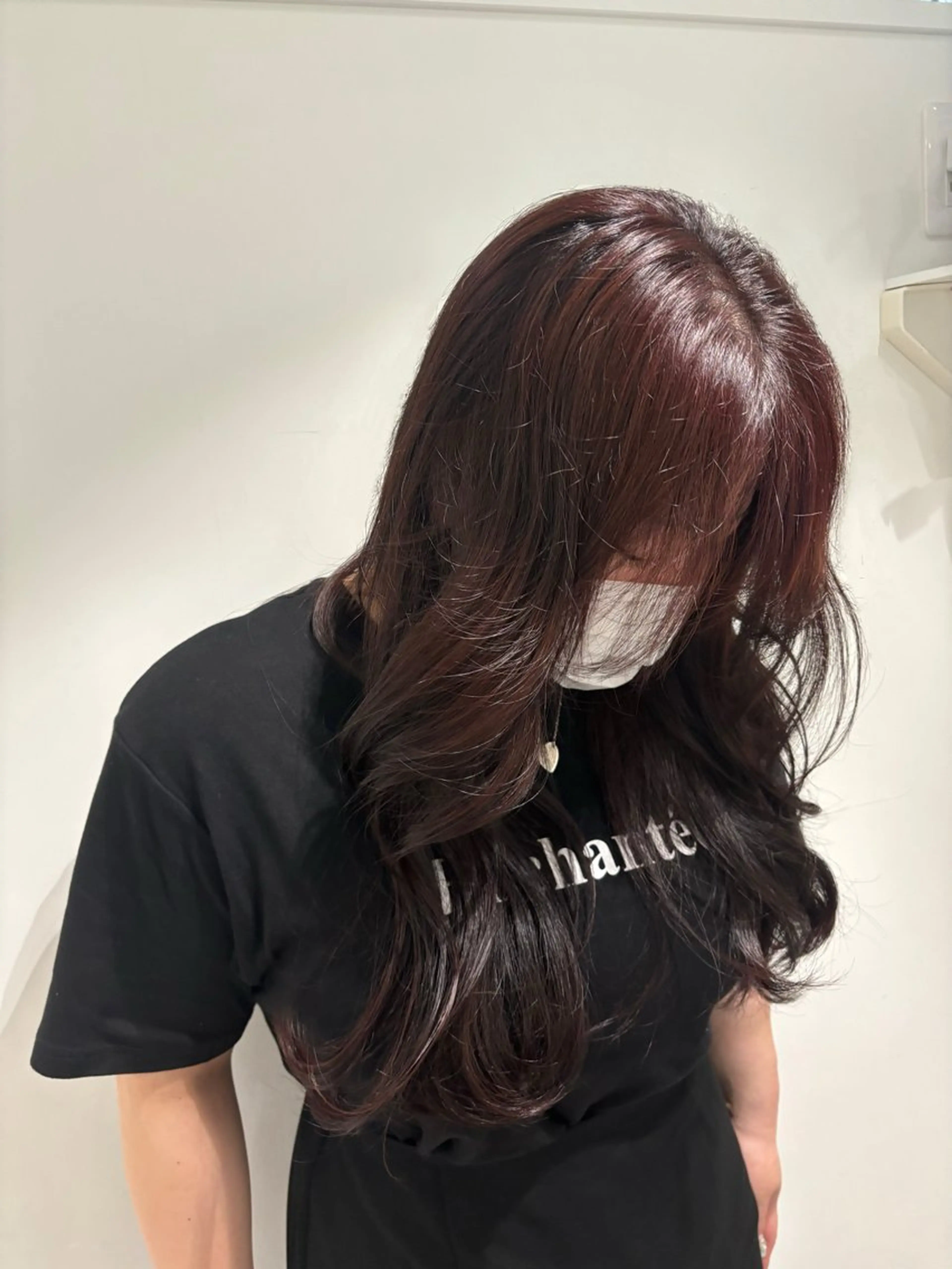 ロング カラー カット ヘアカラー Yuzu️🫧AO/ ハイトーン／韓国ヘアのヘアスタイル