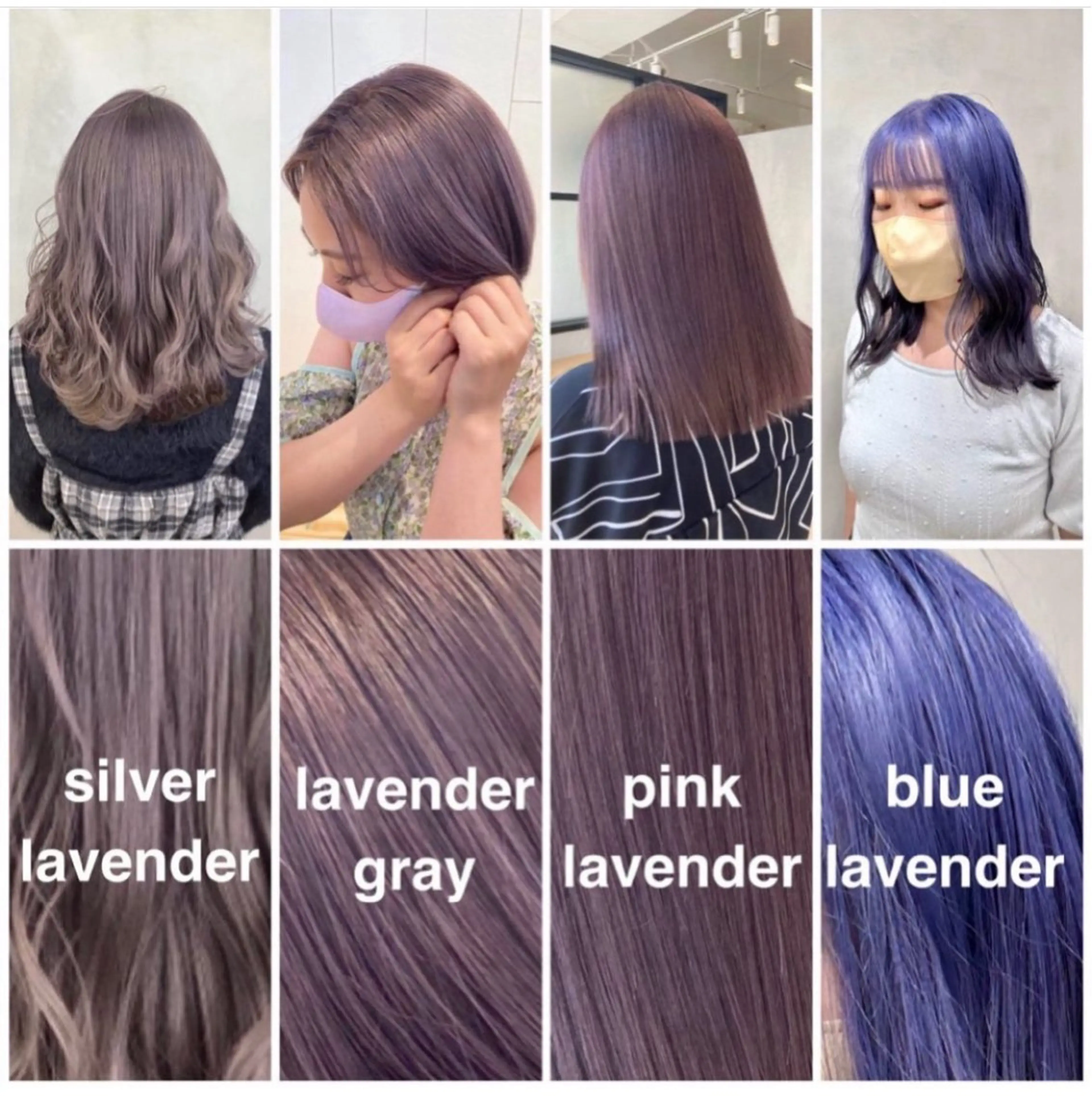 セミロング カラー ブリーチ ブルーカラー ブルーラベンダー グレージュ ハイトーンカラー ハイトーン/ショート /akane🐰♥️のヘアスタイル