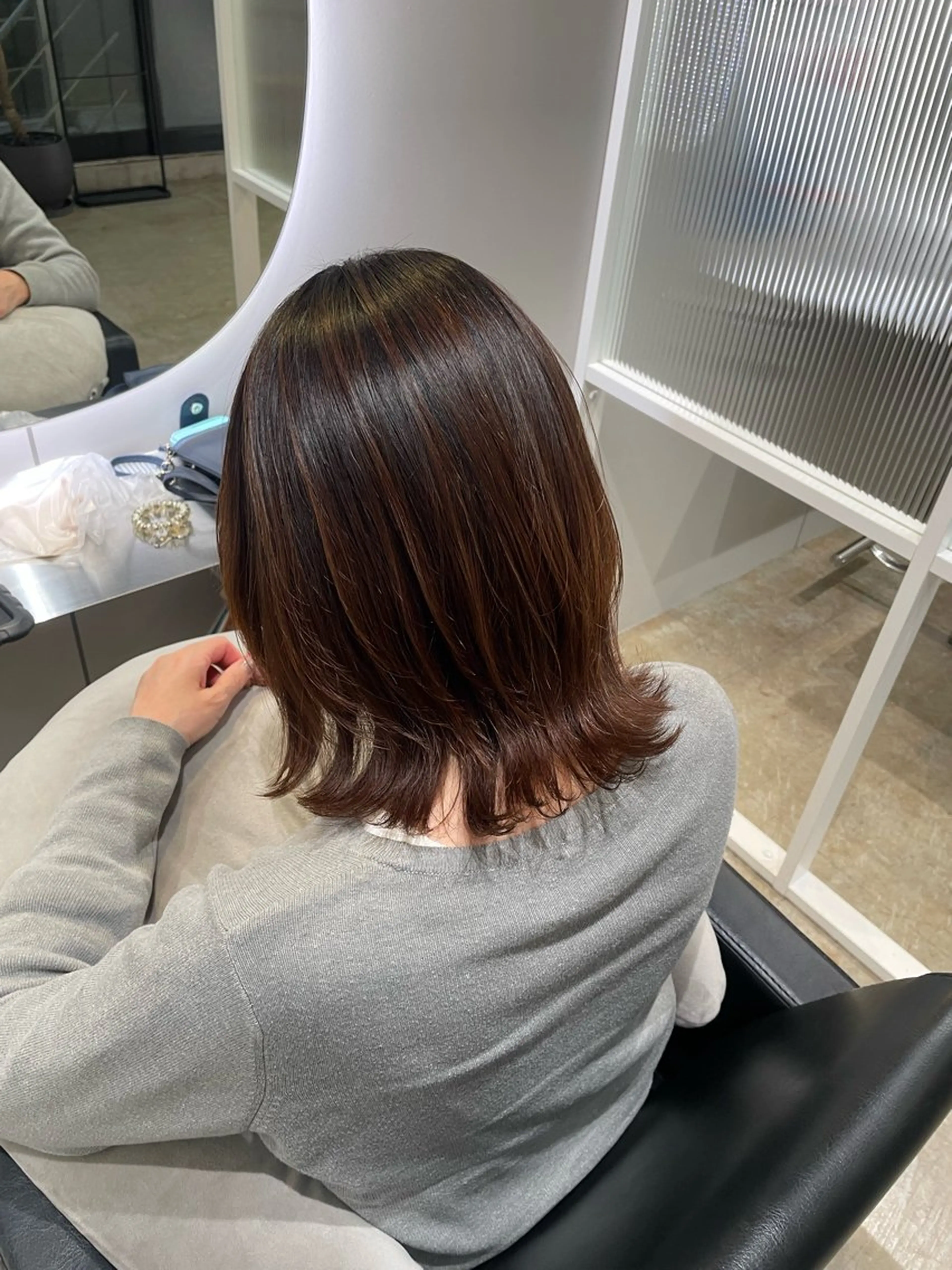 ミディアム 縮毛矯正 w/o所属・スタイリスト/ 武蔵新城/羽吹紗南のヘアスタイル