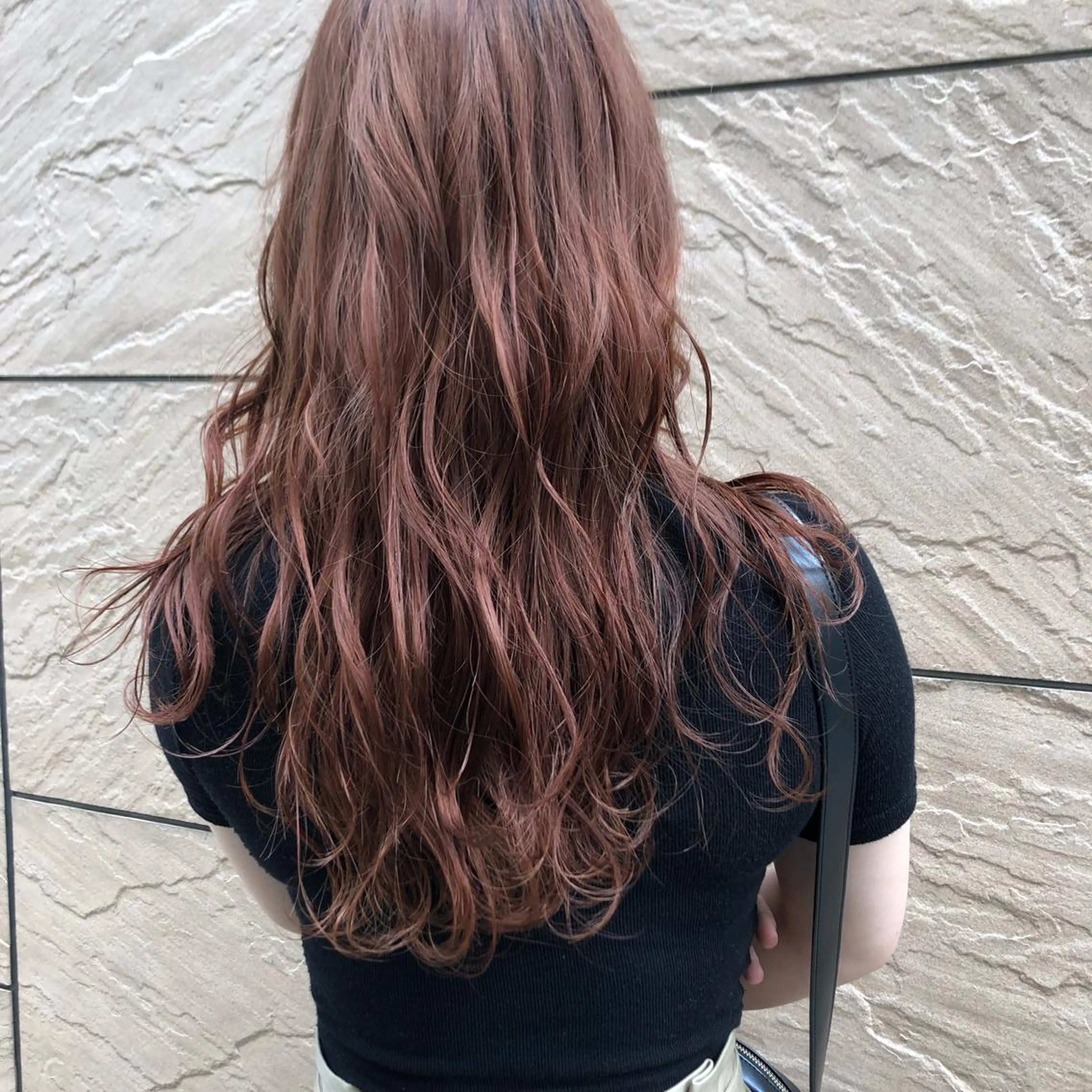 セミロング カラー オレンジ ヘアカラー イシカワ エリナのヘアスタイル