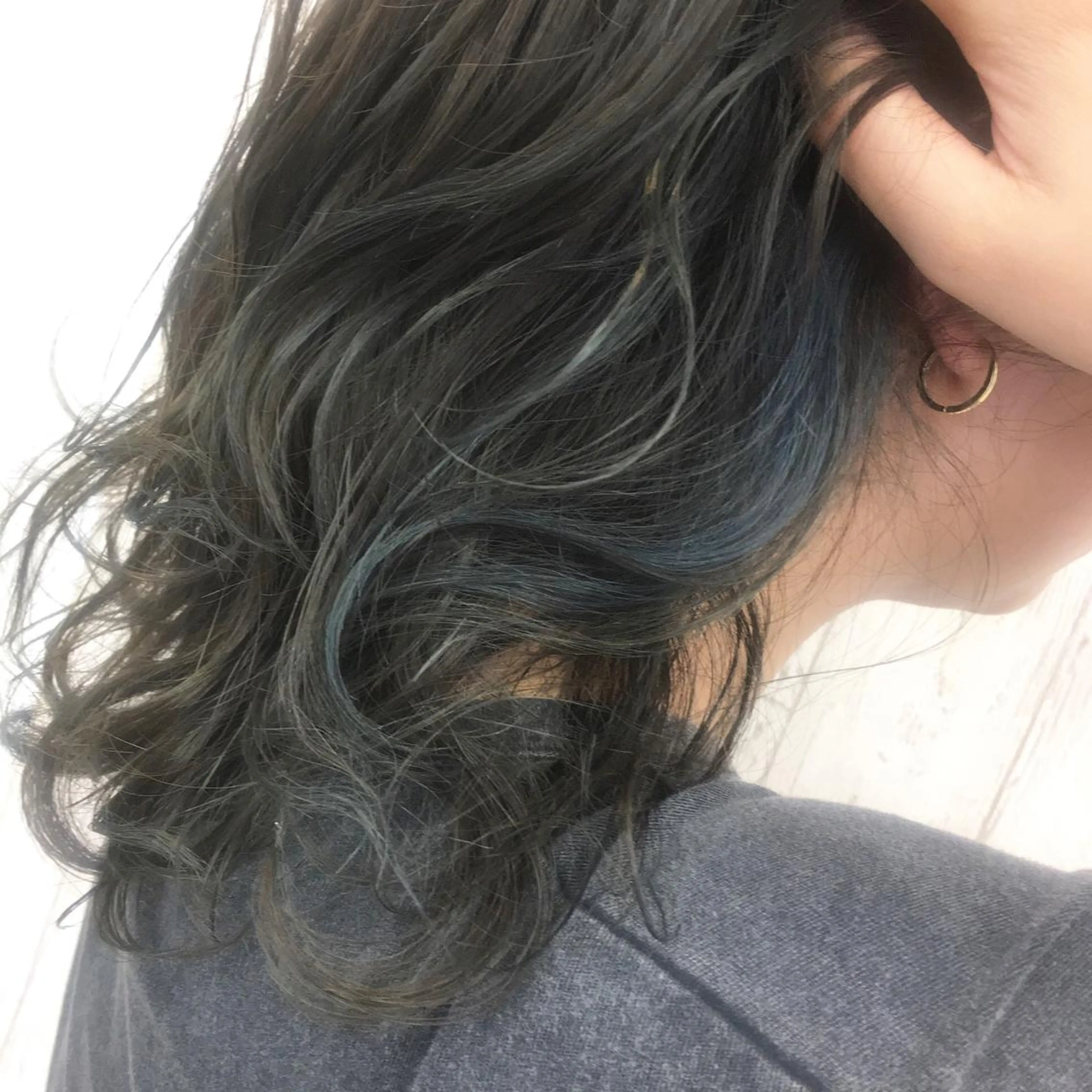 ミディアム カラー ブルーカラー ブルージュ ハイライトカラー ハイライト yoon所属・Kaede .のヘアスタイル