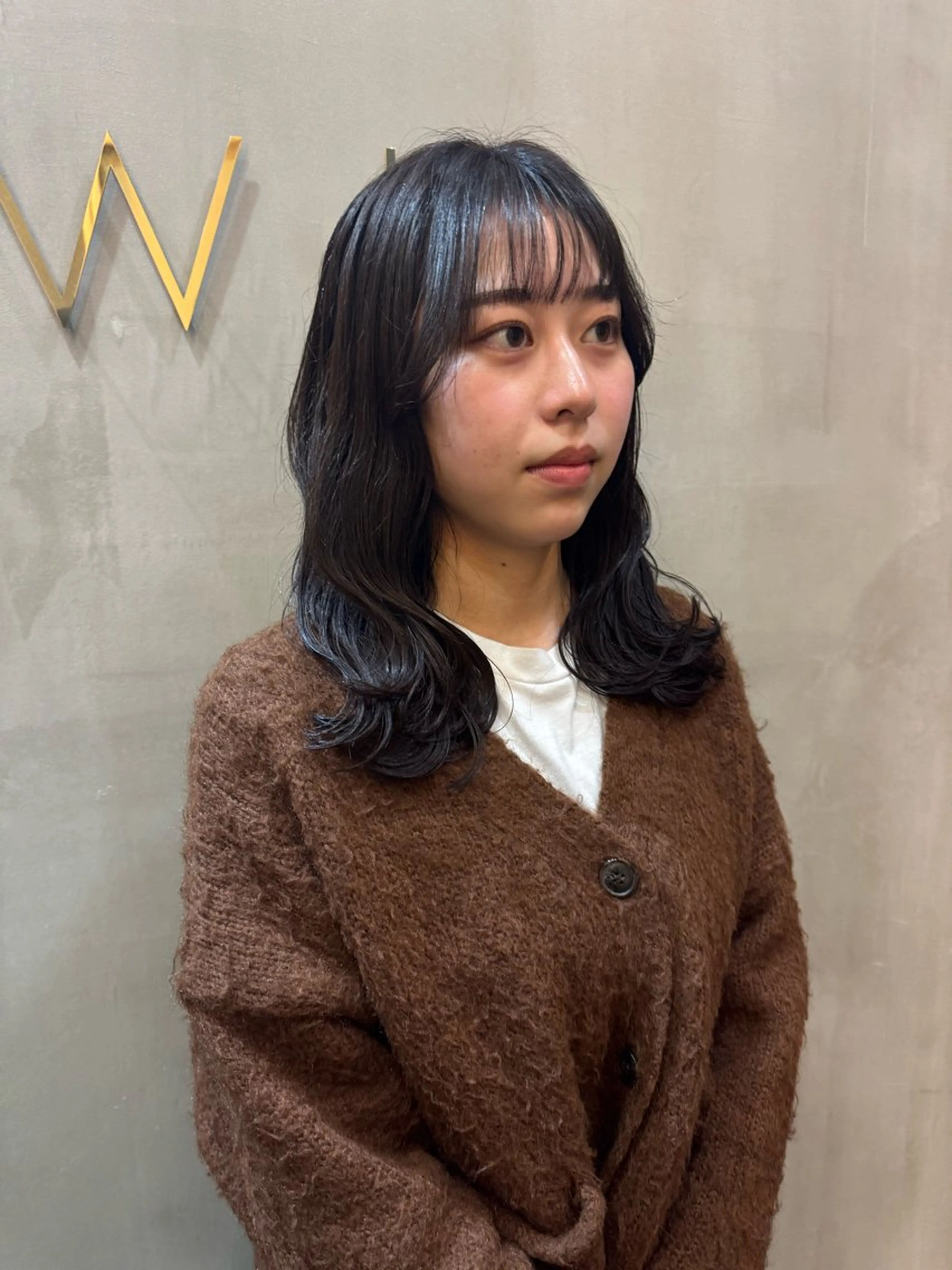 ミディアム カット ヘアカラー トリートメント A.Ｍ.hair所属・レイヤーカット/ 髪質改善/福本凌のヘアスタイル