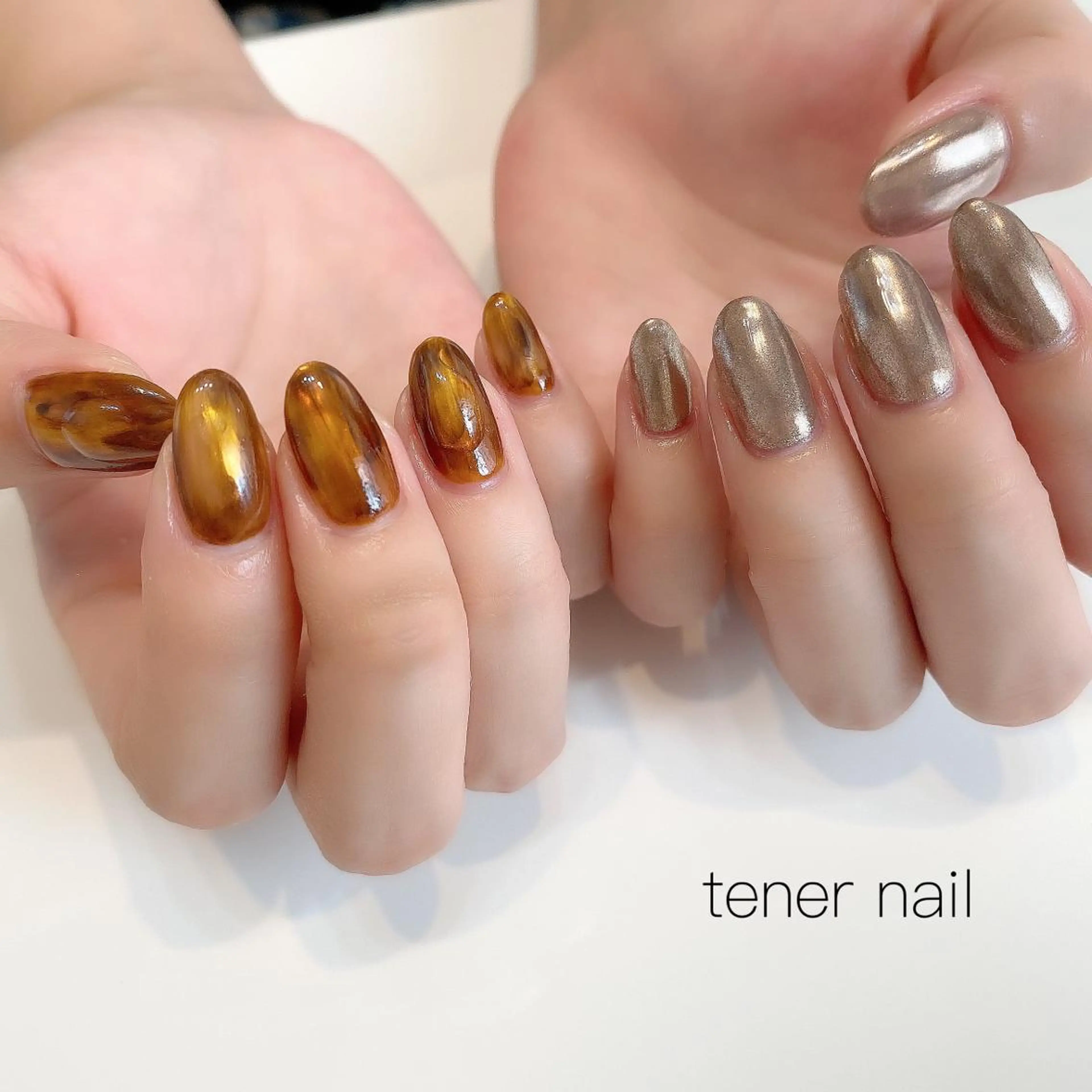 ネイル べっ甲ネイル ミラーネイル tener  nail  テネルネイル所属・テネルネイル tener nailのネイルデザイン