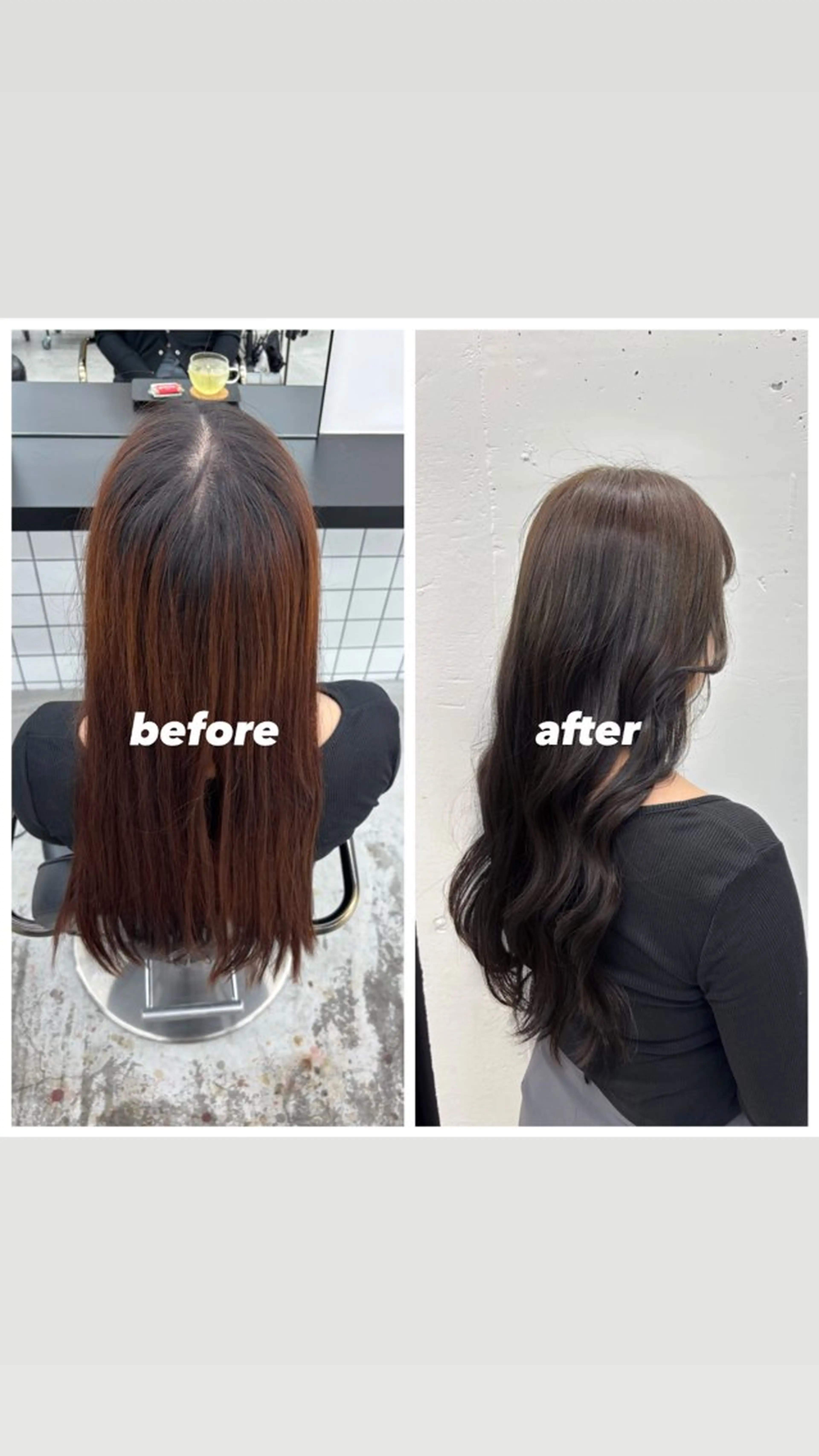 ロング カラー グレージュ オリーブグレージュ オリーブグレー ヘアカラー トリートメント ヘッドスパ 🌼あいり🌼 JILLSTUDIOのヘアスタイル