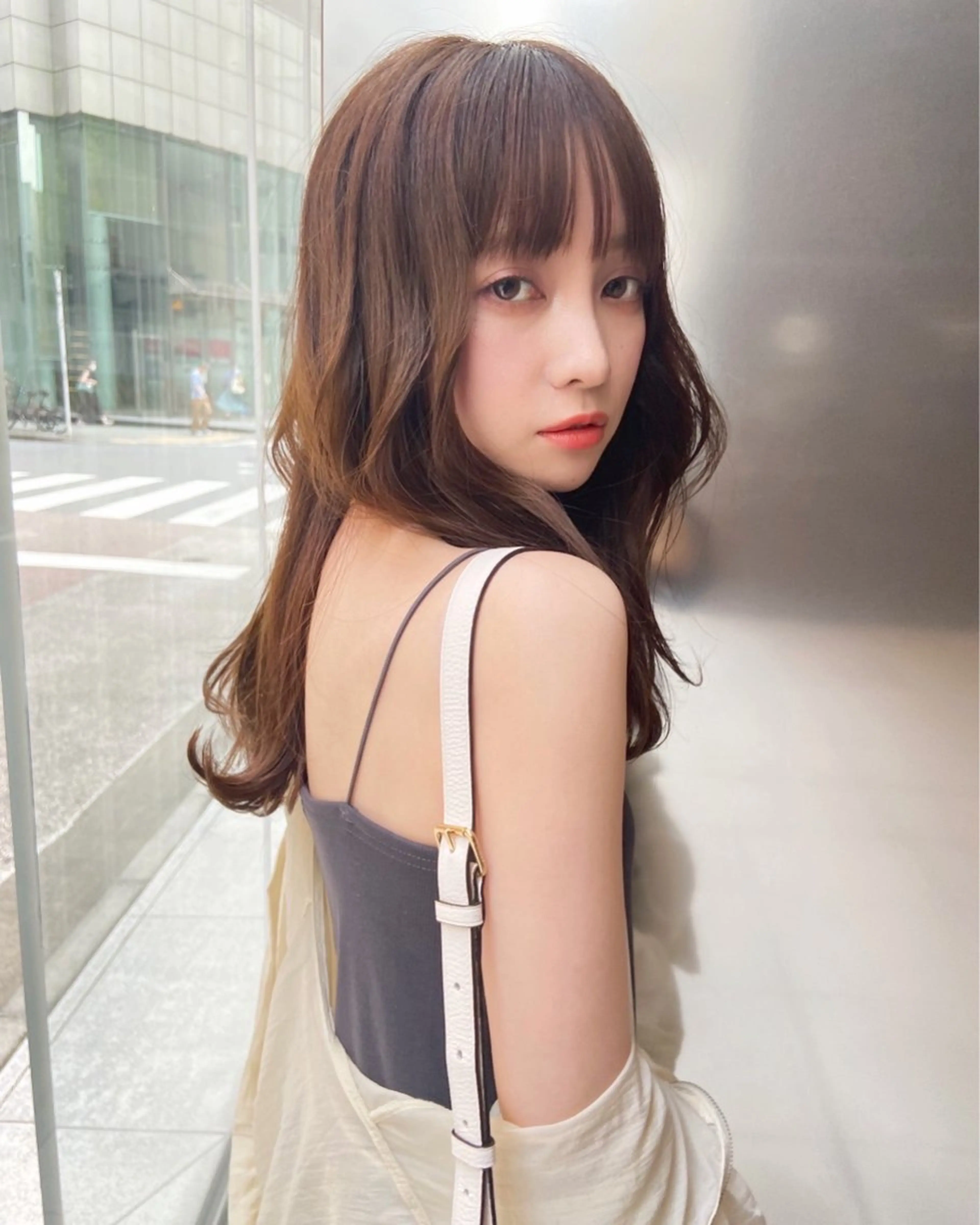 ロング カラー ヘアアレンジ 縮毛矯正 竹内 蓮のヘアスタイル