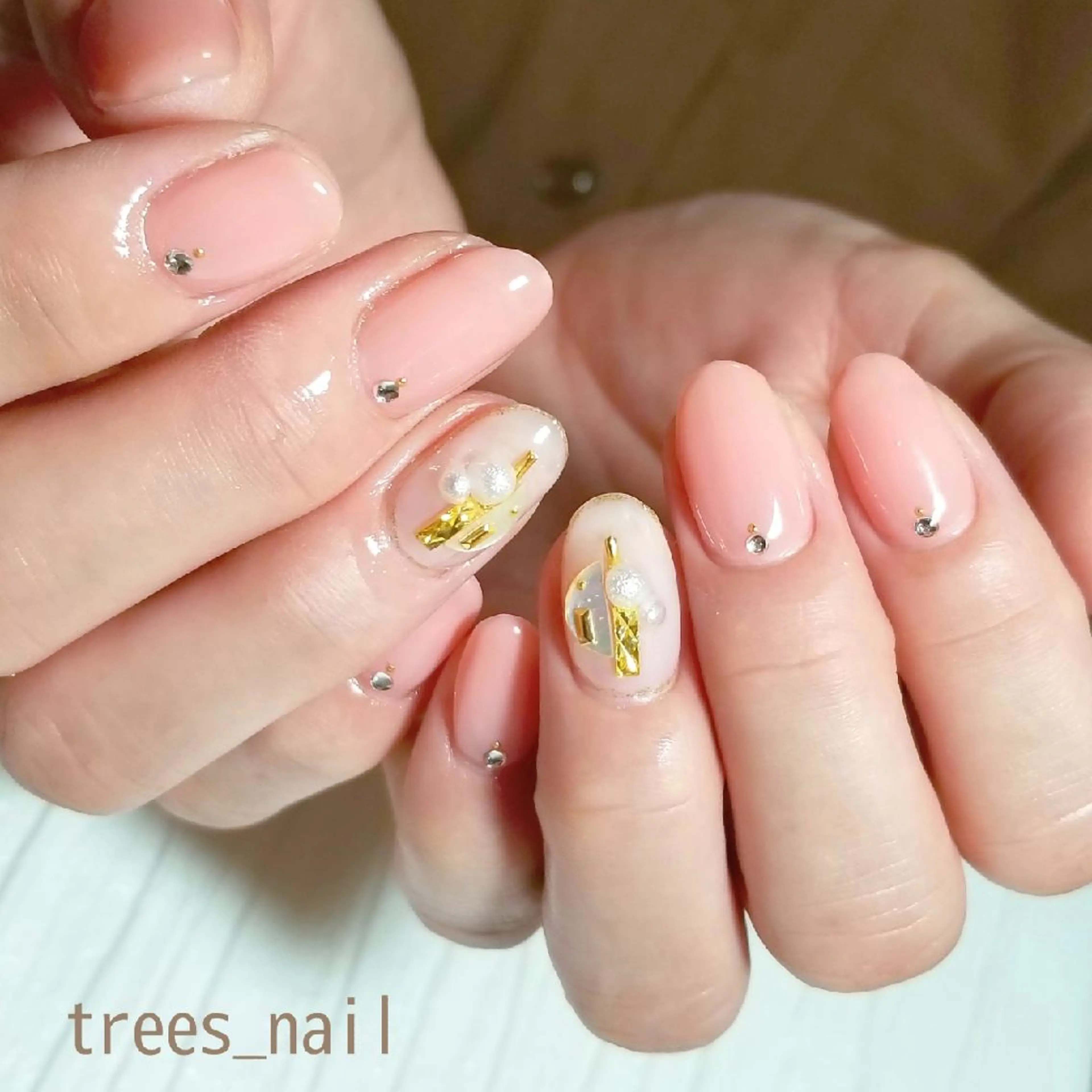 ネイル ピンク シンプルネイル ハンドネイル フットネイル trees_ nailのネイルデザイン