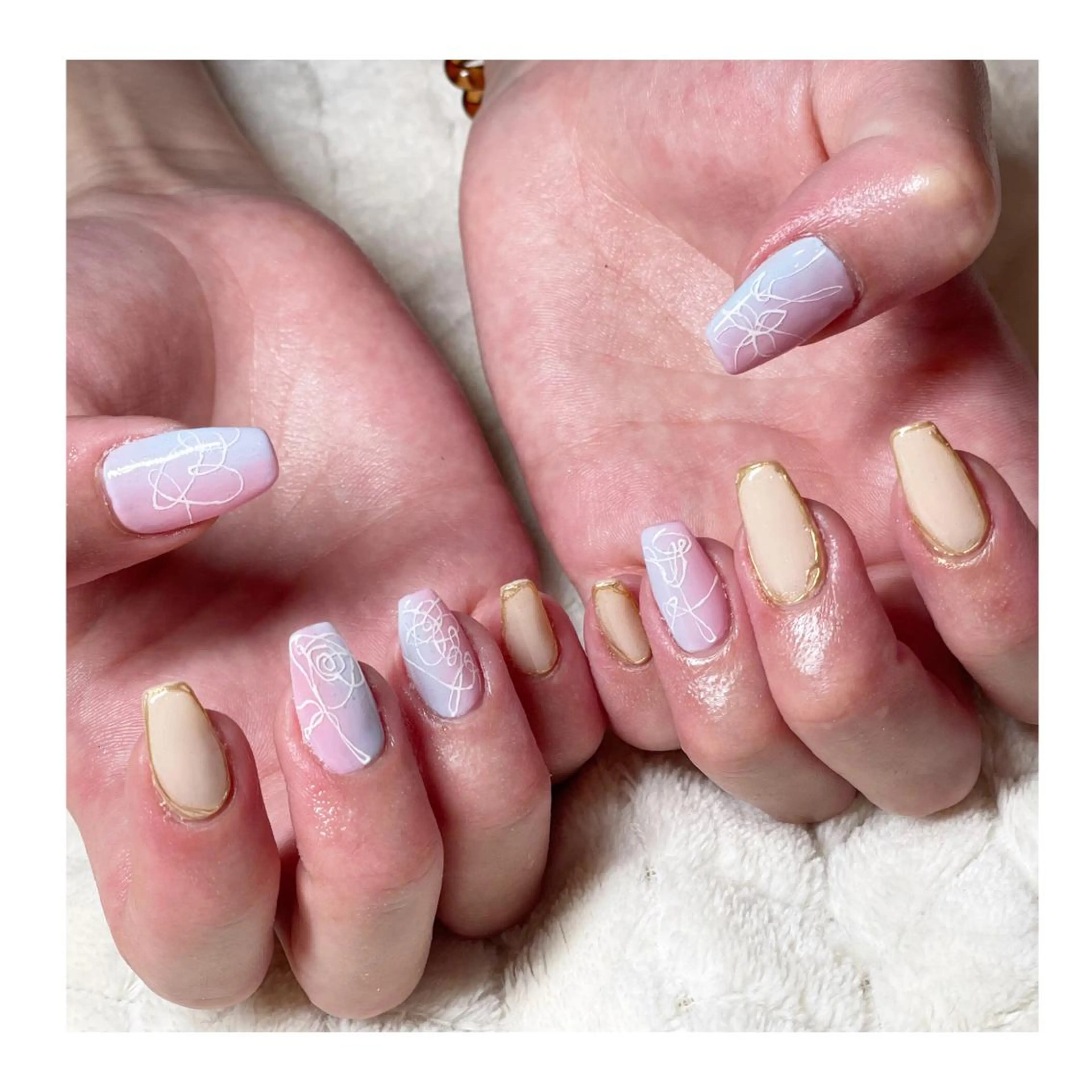 ネイル アートネイル ジェルネイル グラデーション ハンドネイル LaLa Peach 福岡のマツエク・マツパデザイン