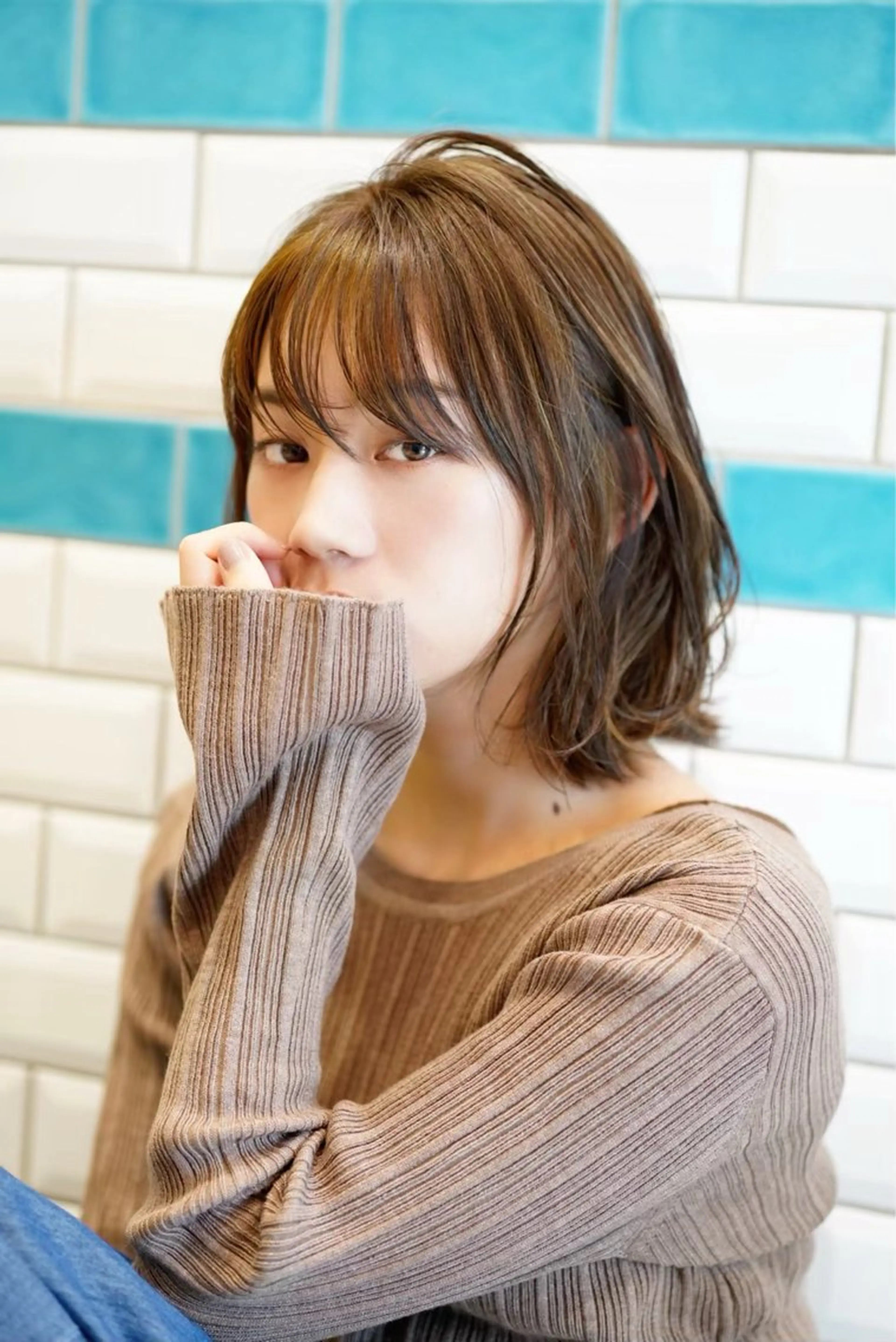 ショート ヘアカラー トリートメント 新宿/韓国レイヤー/ 顔周りカット松本美晴のヘアスタイル